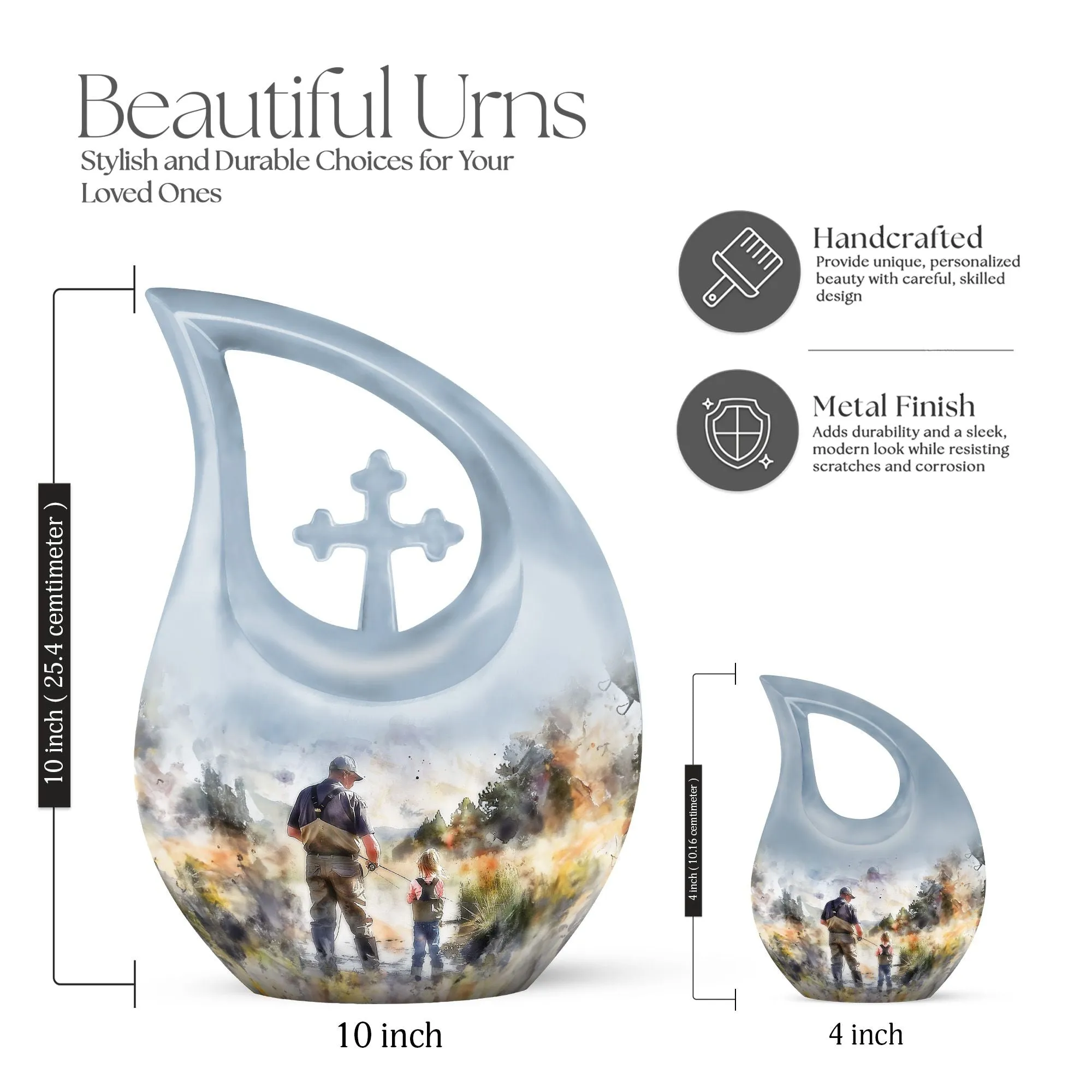 The Fishing Tribute, Exquisite Cremation Urn for Eternal Rest