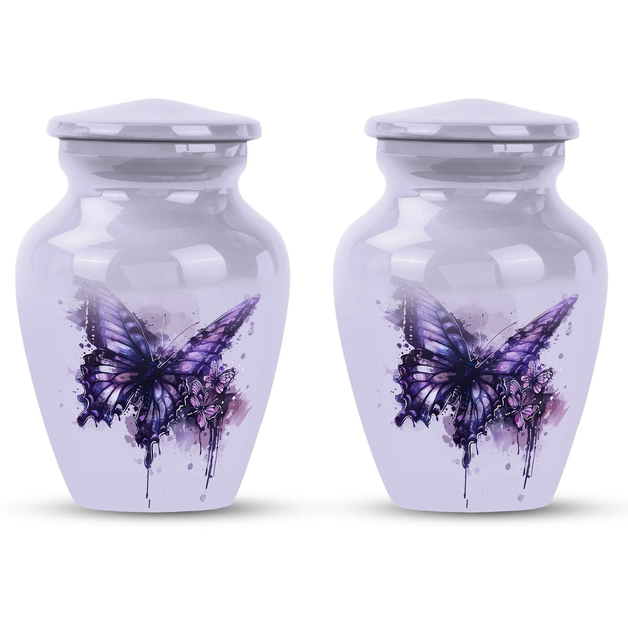 The Purple Butterfly Memorial Urn for Cherished Cremation Ashes