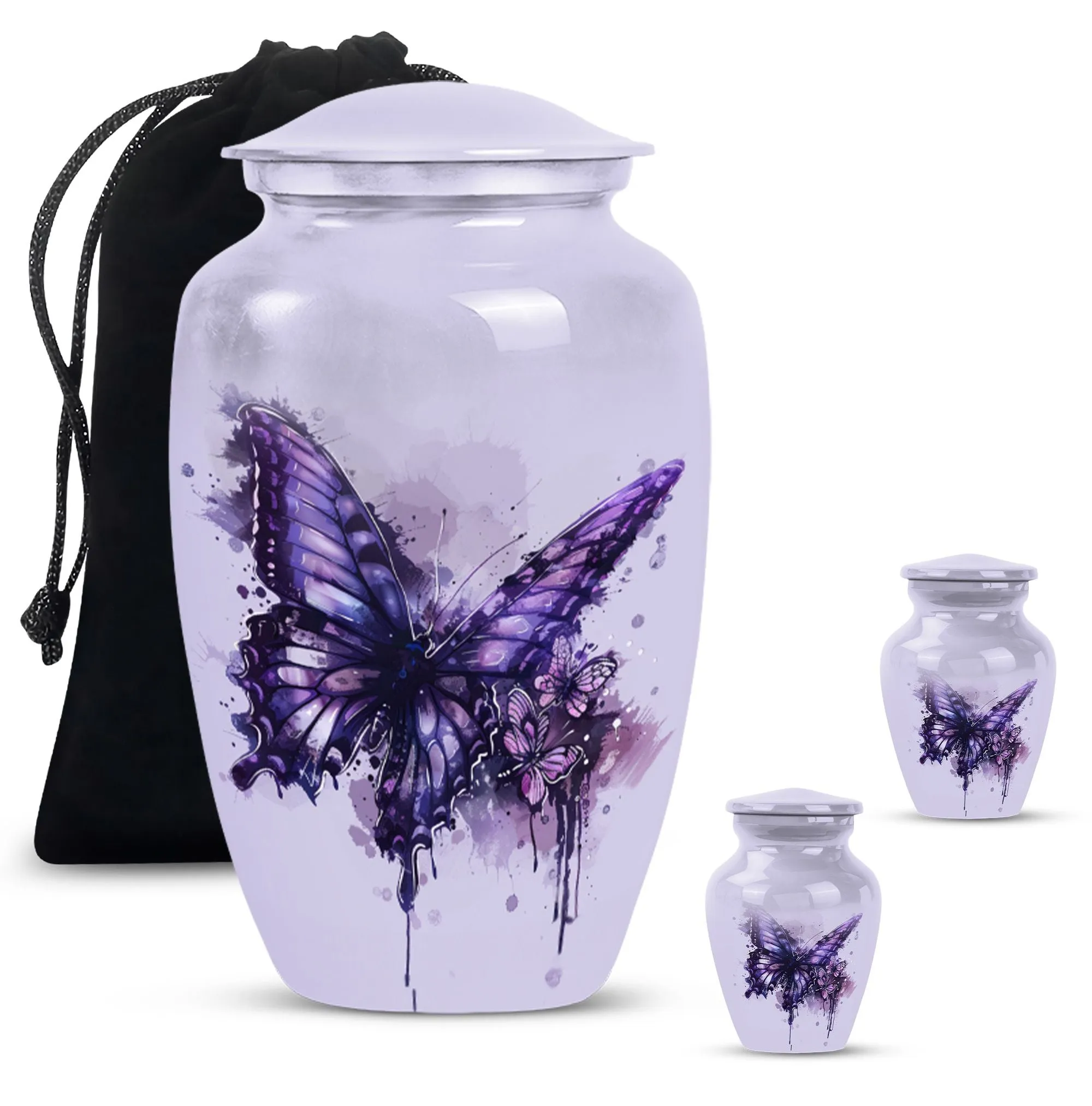 The Purple Butterfly Memorial Urn for Cherished Cremation Ashes