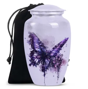 The Purple Butterfly Memorial Urn for Cherished Cremation Ashes
