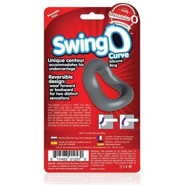 The Screaming O - Swing O Curve Silicone Cock Ring (Black)