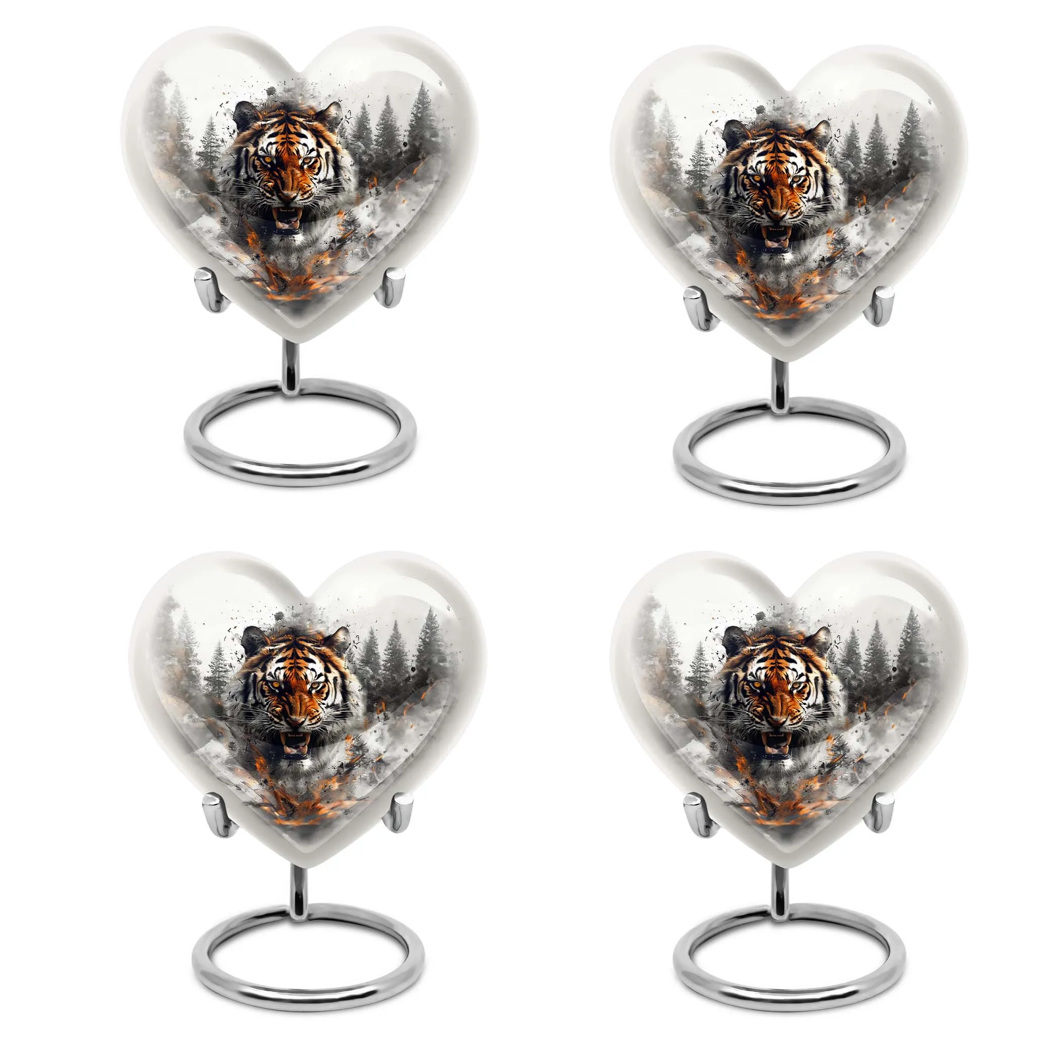 Tiger Urn Delicate Bloom: Cremation Urn For Remembrance