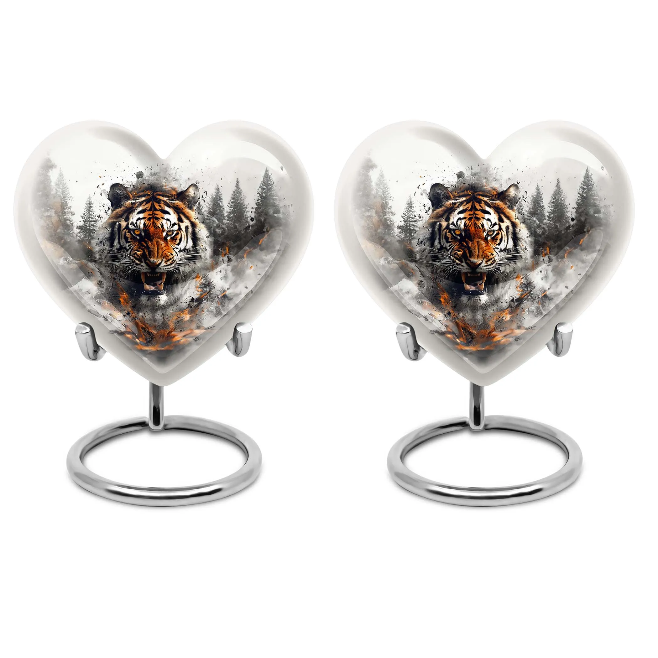 Tiger Urn Delicate Bloom: Cremation Urn For Remembrance
