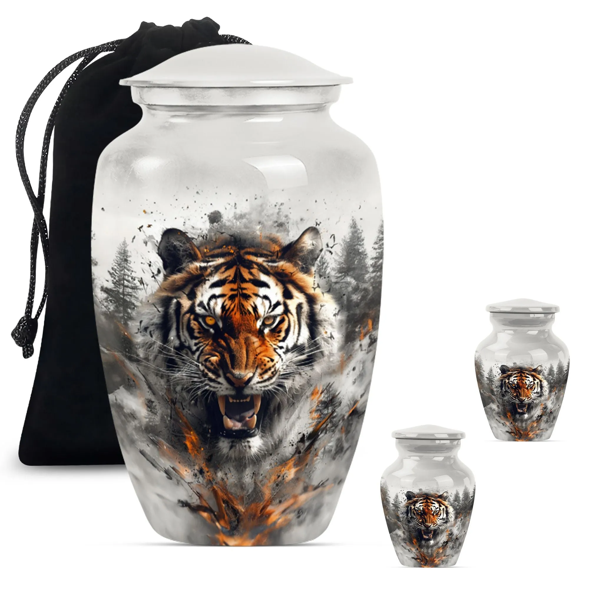 Tiger Urn Memorial for Loved Ones: Adult-sized Cremation Vessel