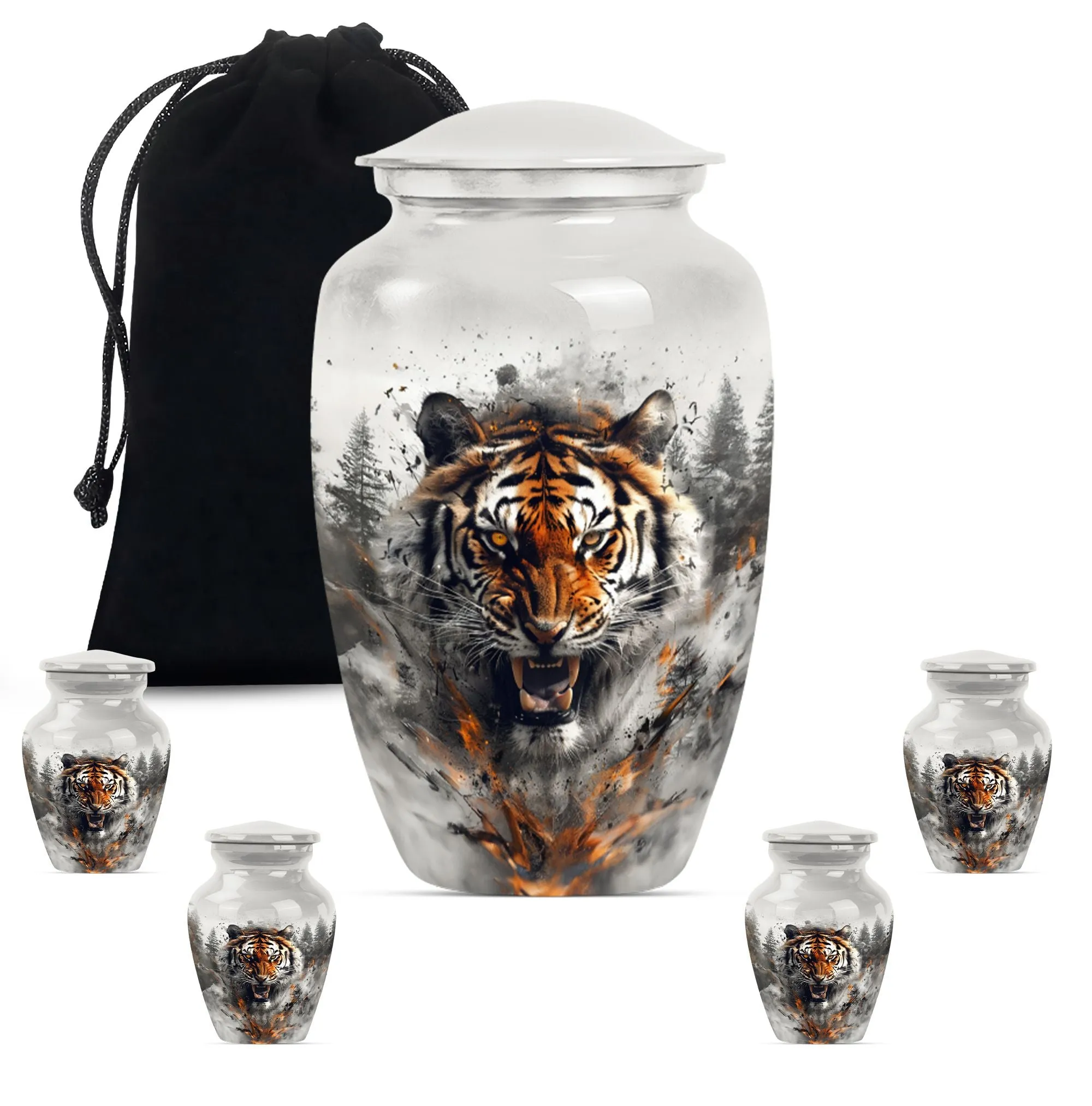 Tiger Urn Memorial for Loved Ones: Adult-sized Cremation Vessel