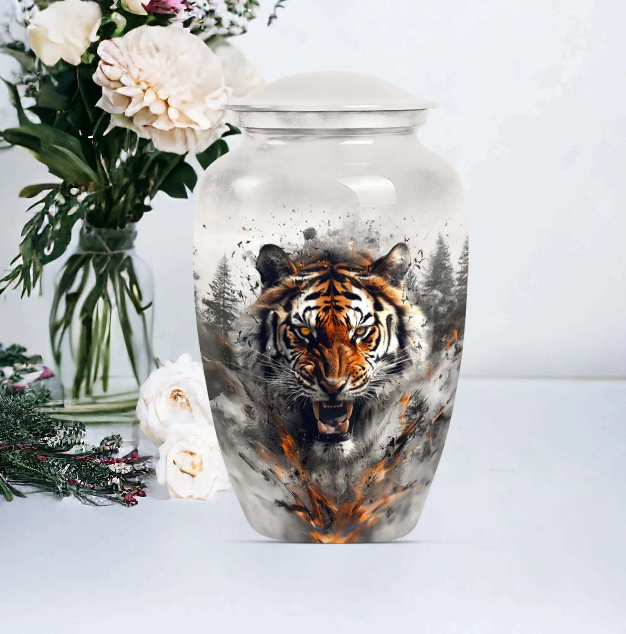 Tiger Urn Memorial for Loved Ones: Adult-sized Cremation Vessel