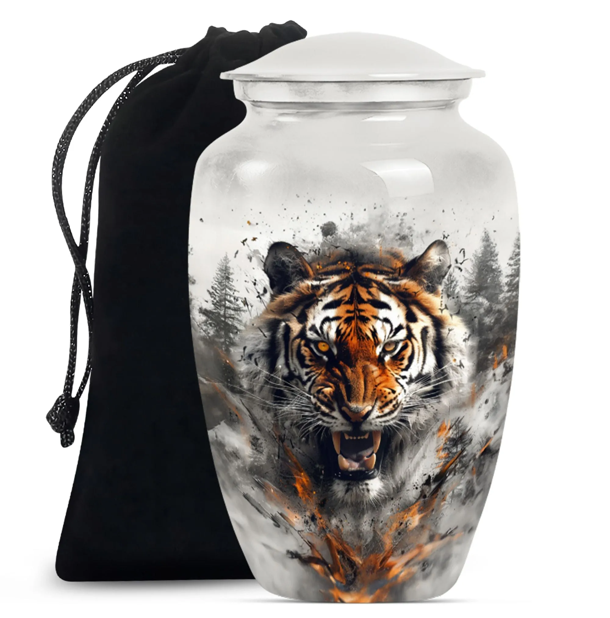 Tiger Urn Memorial for Loved Ones: Adult-sized Cremation Vessel