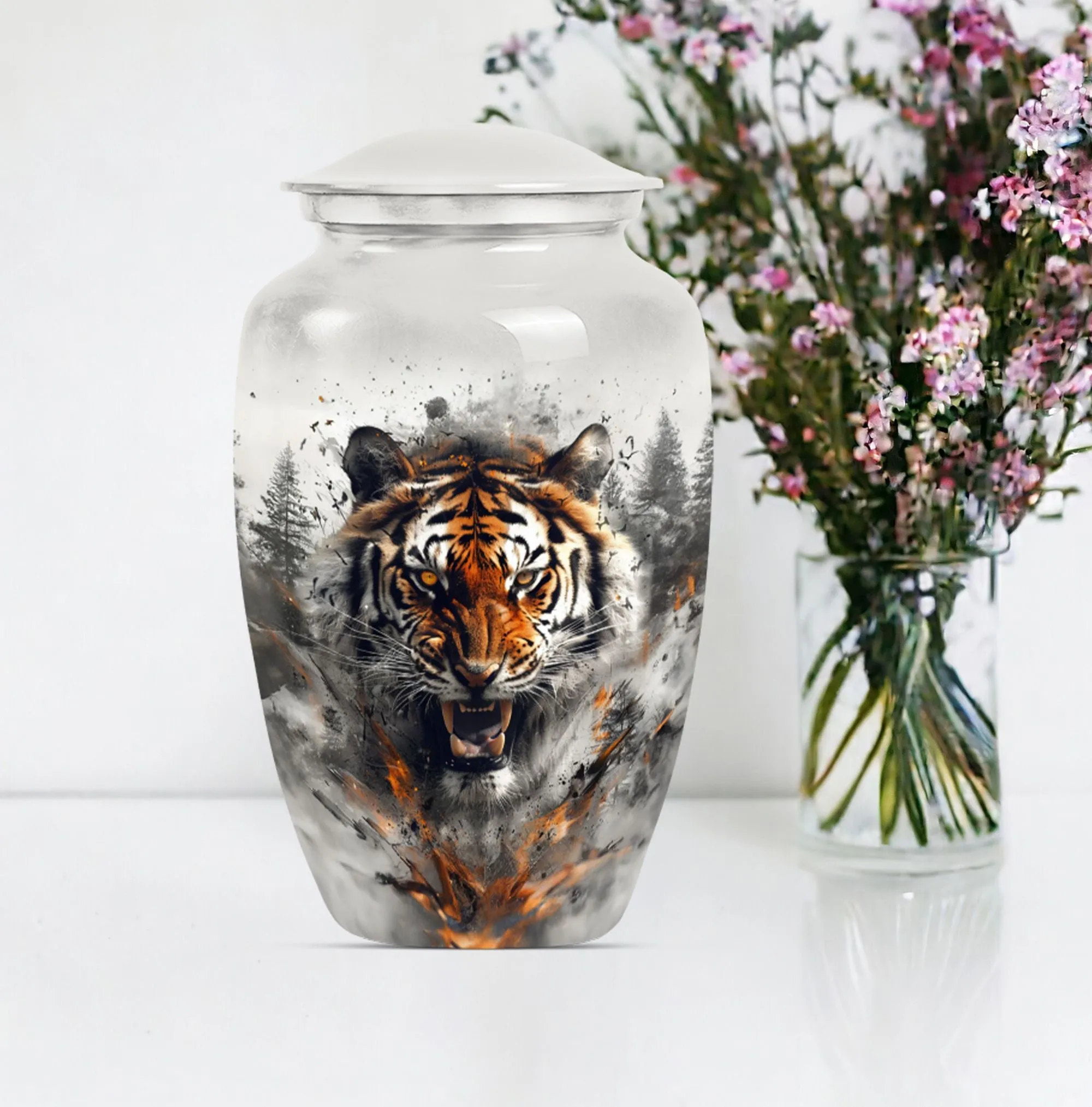 Tiger Urn Memorial for Loved Ones: Adult-sized Cremation Vessel