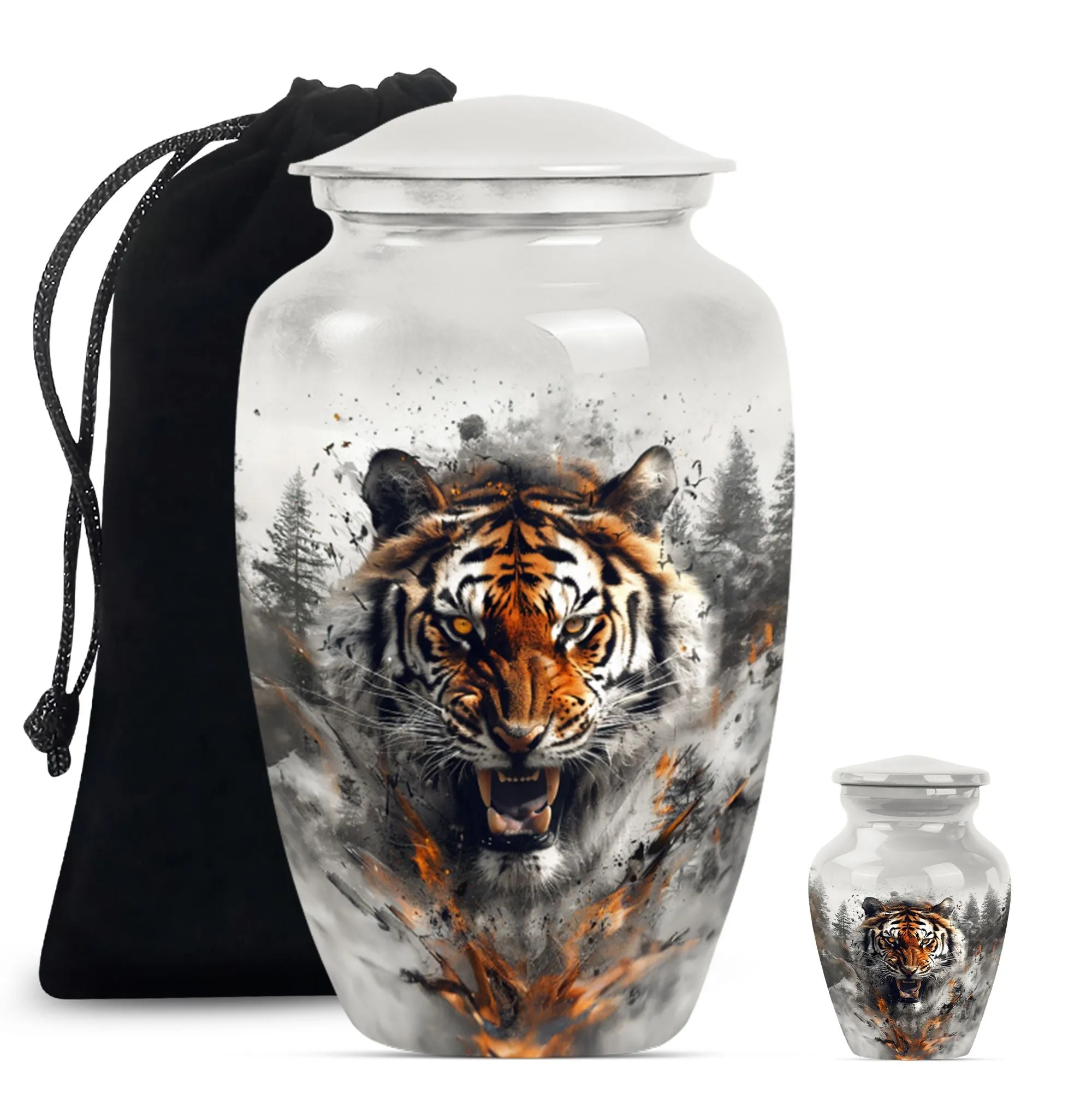 Tiger Urn Memorial for Loved Ones: Adult-sized Cremation Vessel