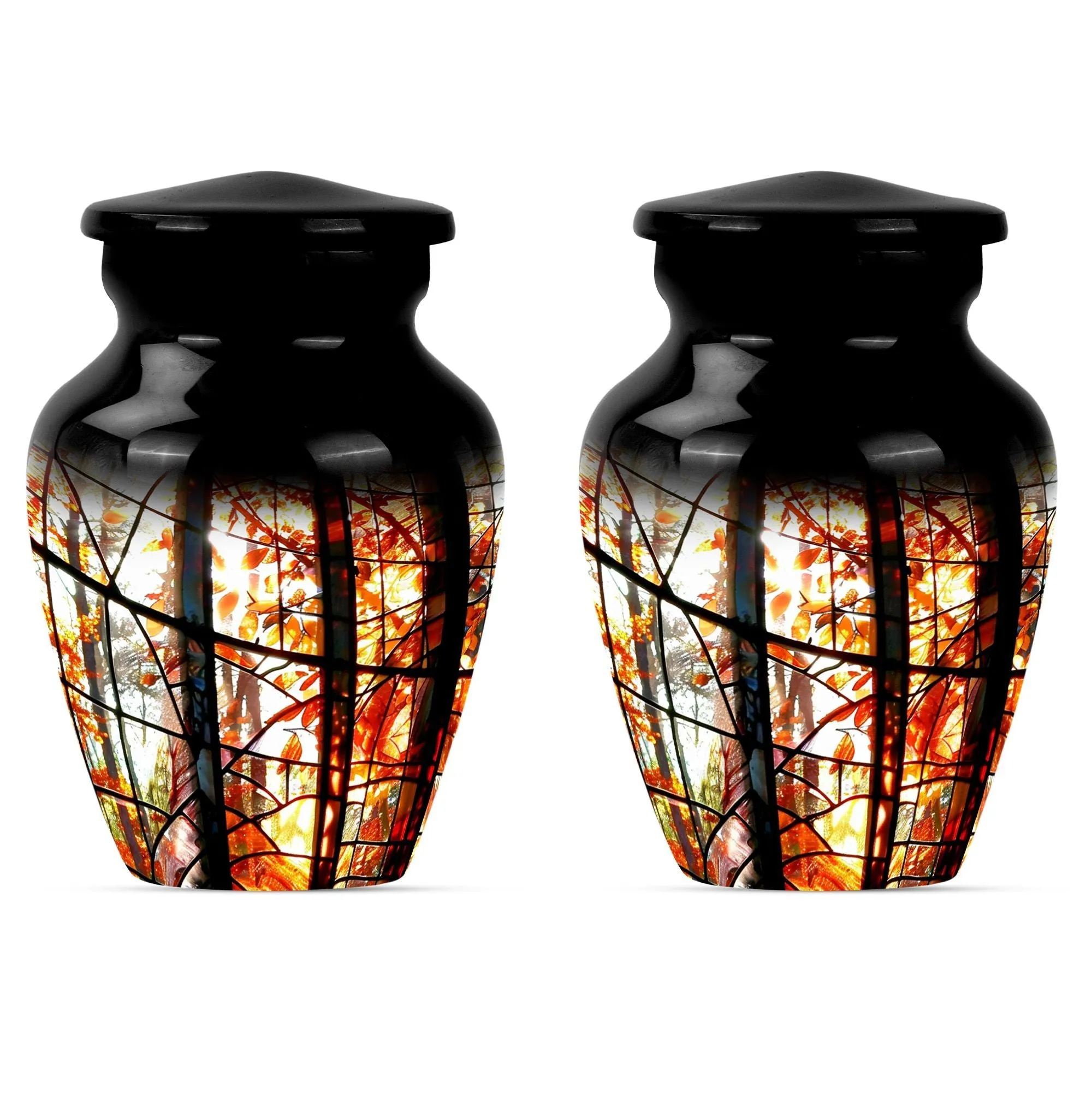 Transcendence Tribute: Stained Glass Memorial Urn for Men