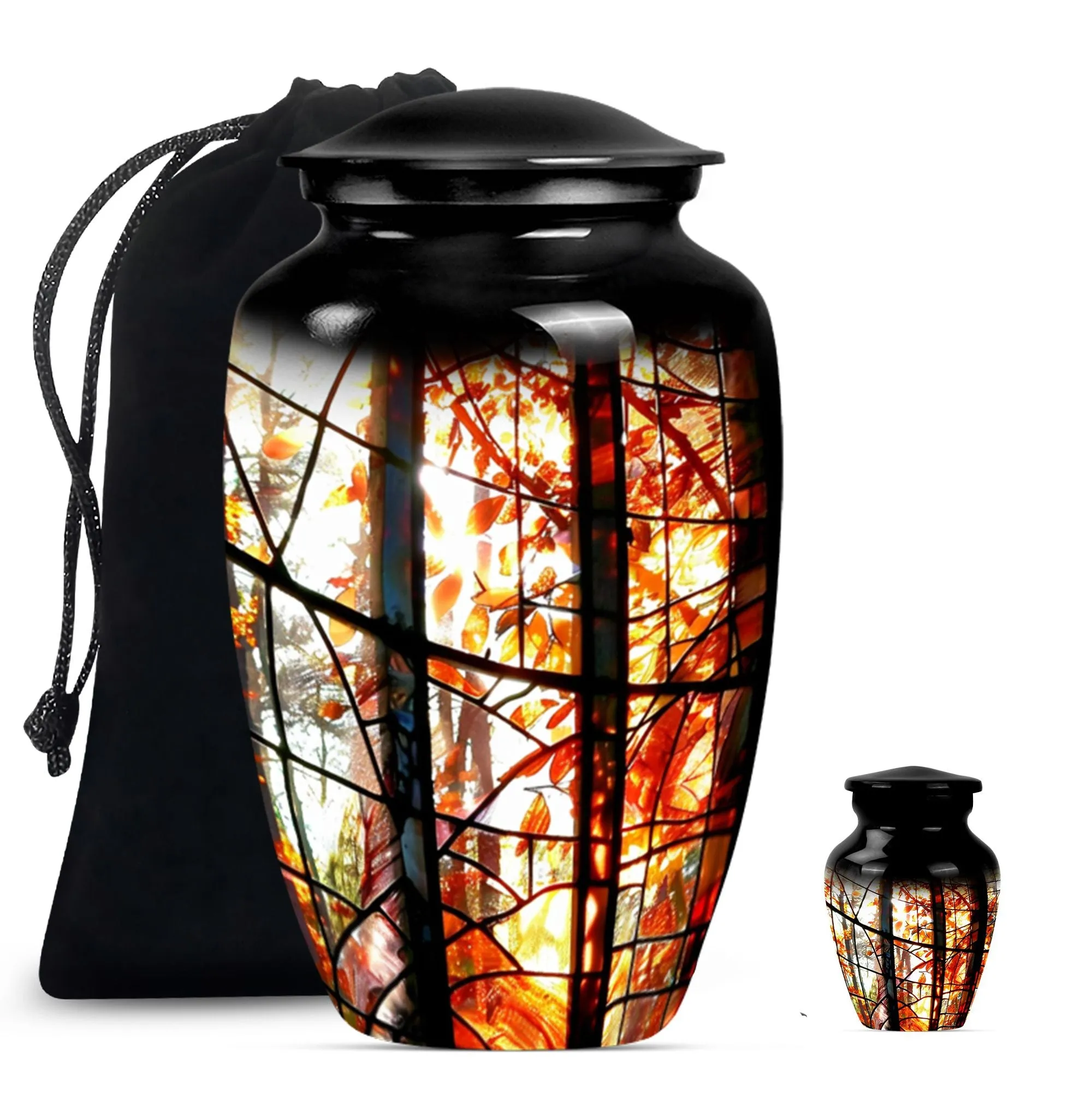 Transcendence Tribute: Stained Glass Memorial Urn for Men