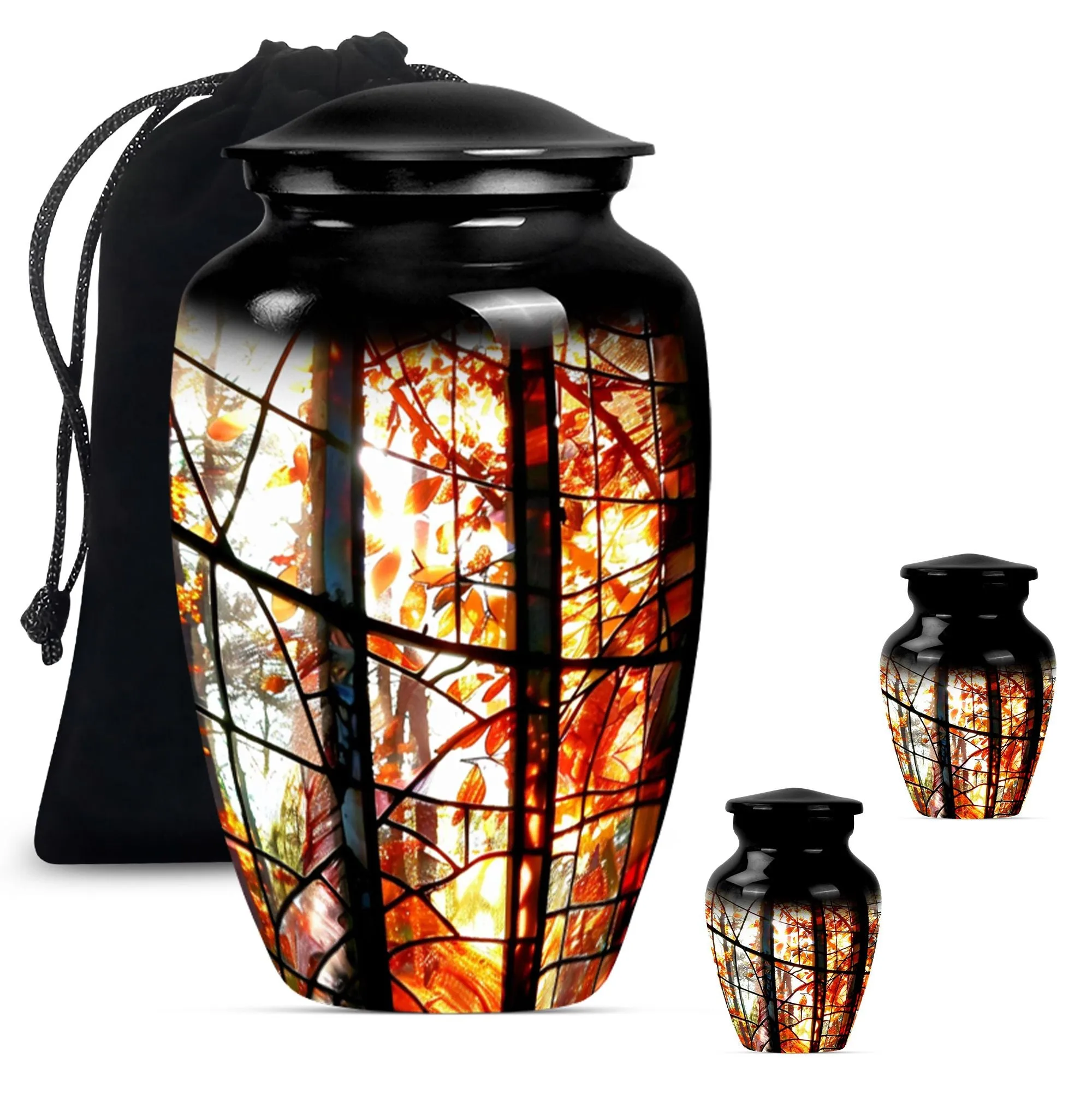 Transcendence Tribute: Stained Glass Memorial Urn for Men