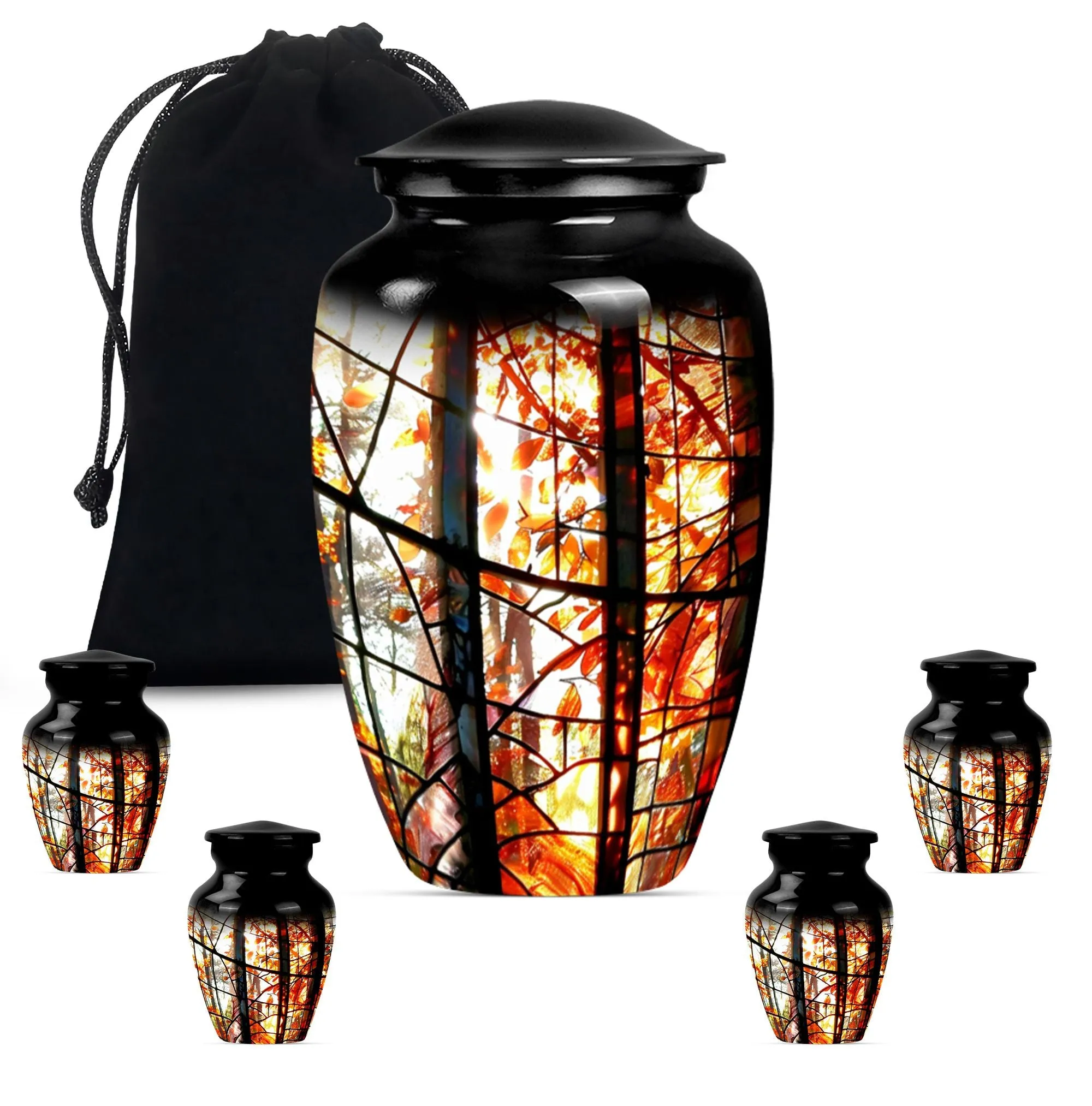 Transcendence Tribute: Stained Glass Memorial Urn for Men