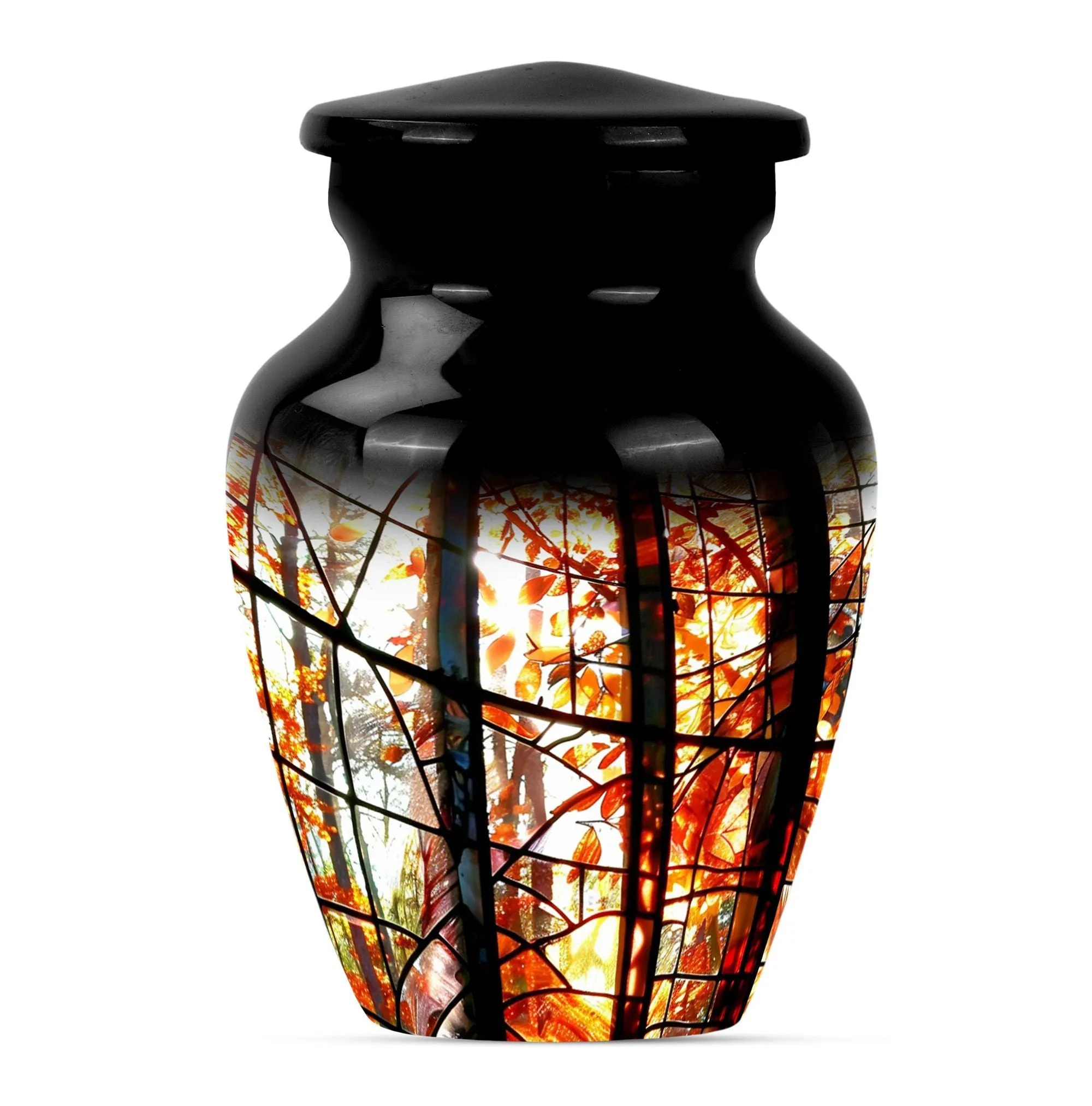 Transcendence Tribute: Stained Glass Memorial Urn for Men