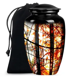 Transcendence Tribute: Stained Glass Memorial Urn for Men