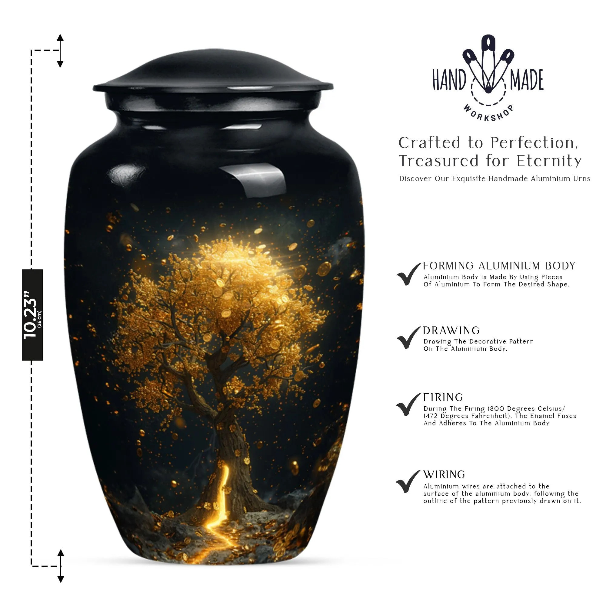 Tree of Life Eternity Cremation Urn, Artful Memorial Urn
