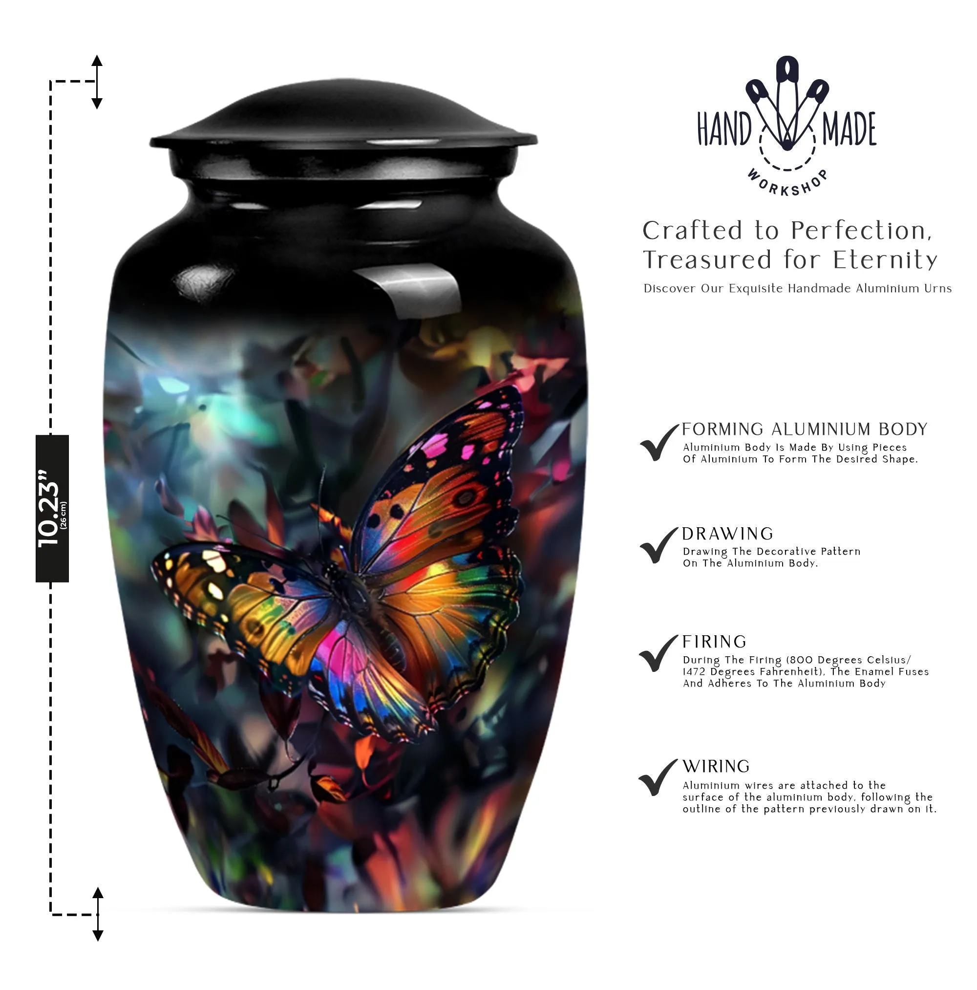 Tribute Haven Butterfly Keepsake: Elegant Medium Memorial Urn