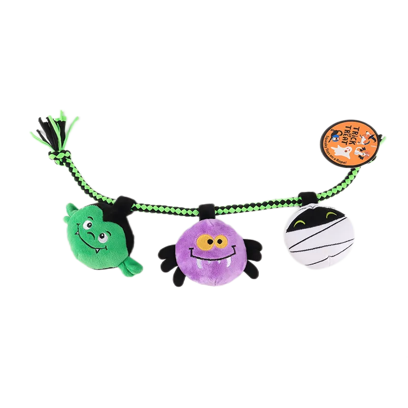 Trick or Treat Rope Heads Halloween Dog Toy