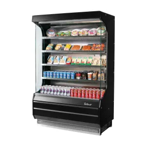 Turbo Air TOM-40W(B)-N Vertical Open Display Merchandiser, Black, 12.5 cu. ft.