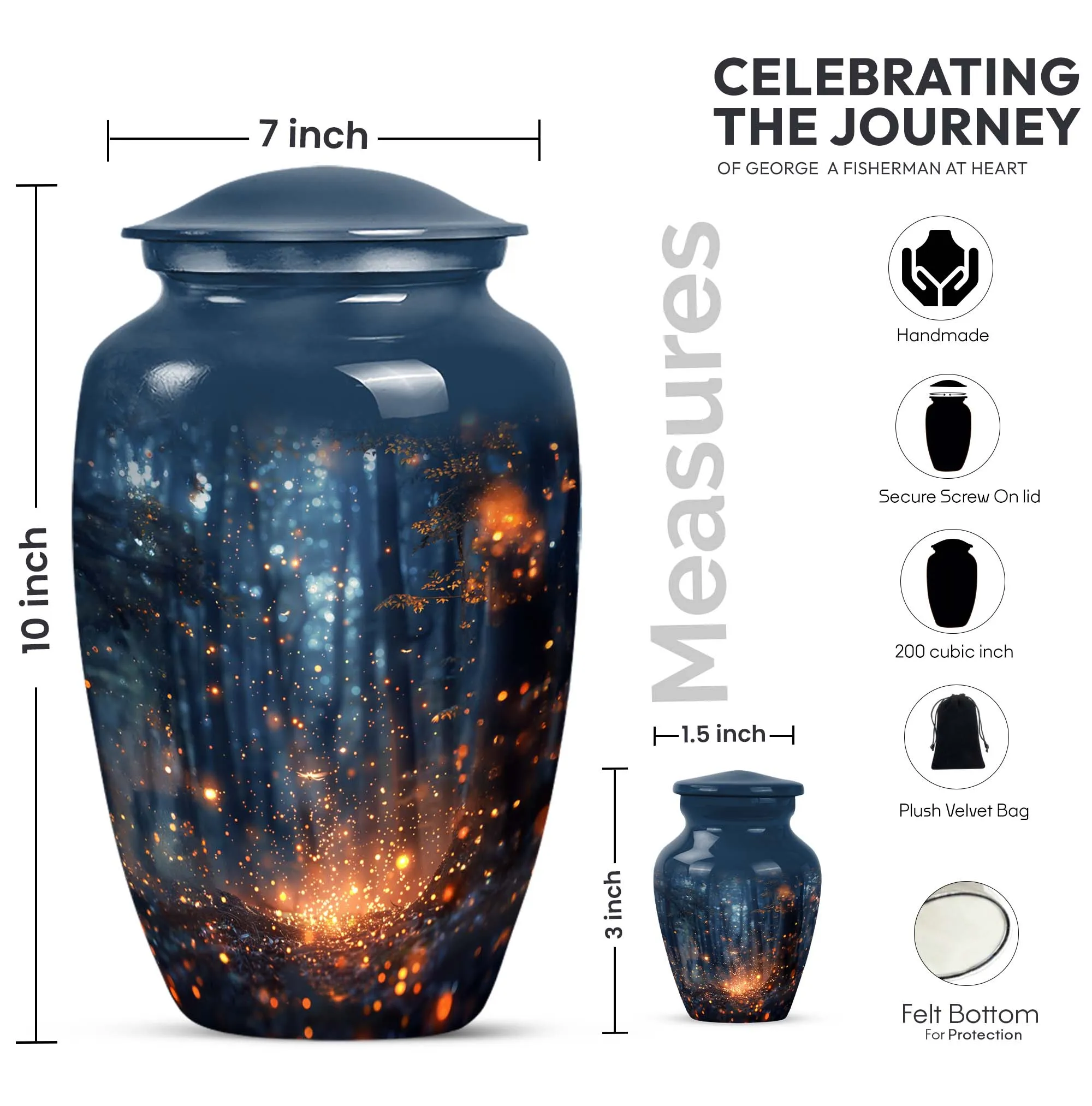Twilight Forest Eternal Rest - Memorial Urn for Peaceful Farewell