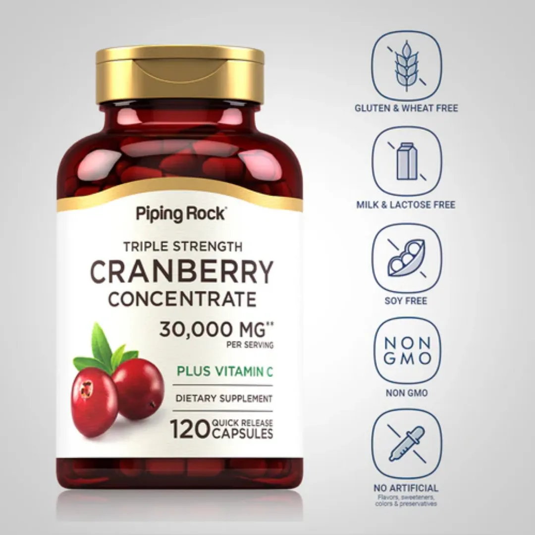 Ultra Triple Strength Cranberry Plus C, 30,000 mg (per serving), 120 Quick Release Capsules, 2  Bottles