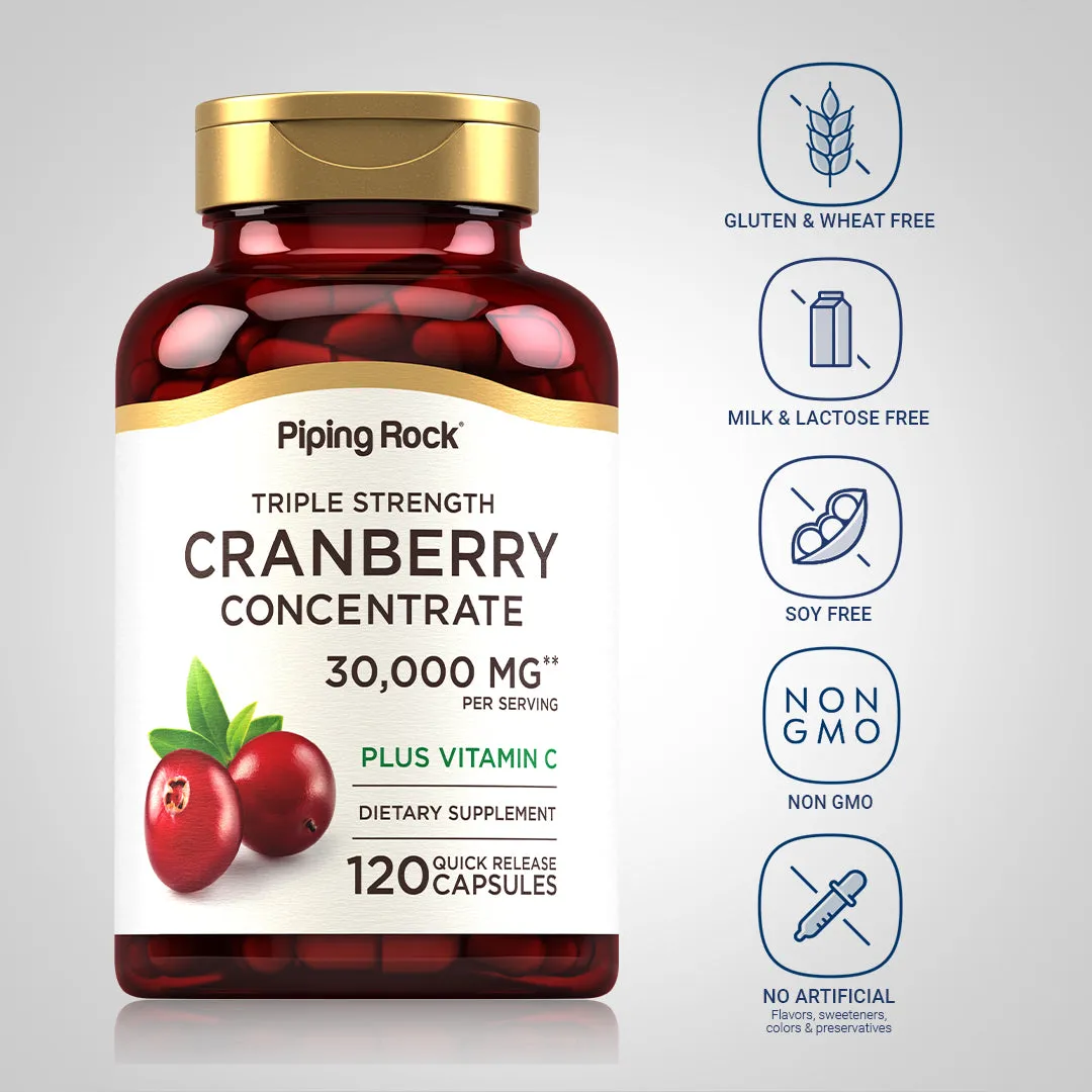 Ultra Triple Strength Cranberry Plus C, 30,000 mg (per serving), 120 Quick Release Capsules