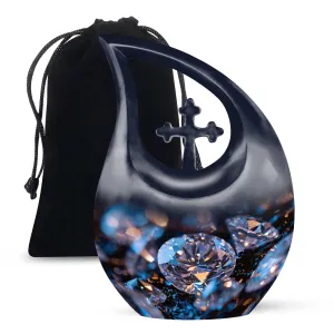 Unique Diamond Theme Cremation Urn For Adult Human Ashes