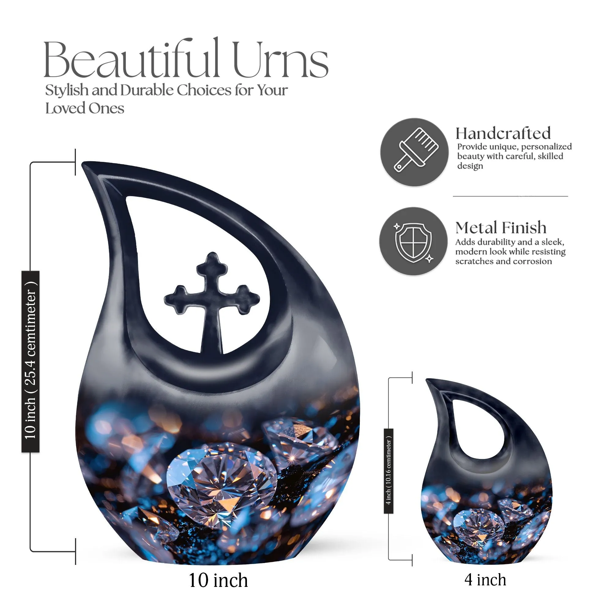 Unique Diamond Theme Cremation Urn For Adult Human Ashes