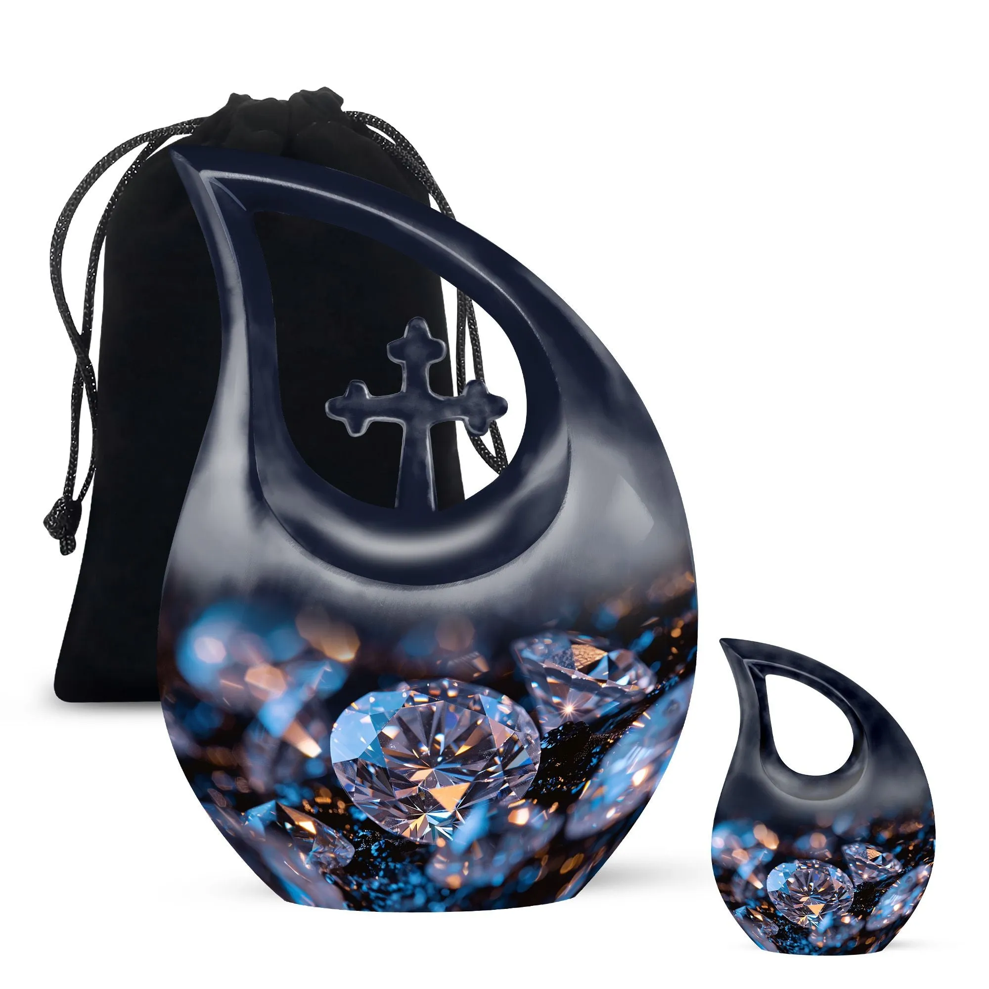 Unique Diamond Theme Cremation Urn For Adult Human Ashes