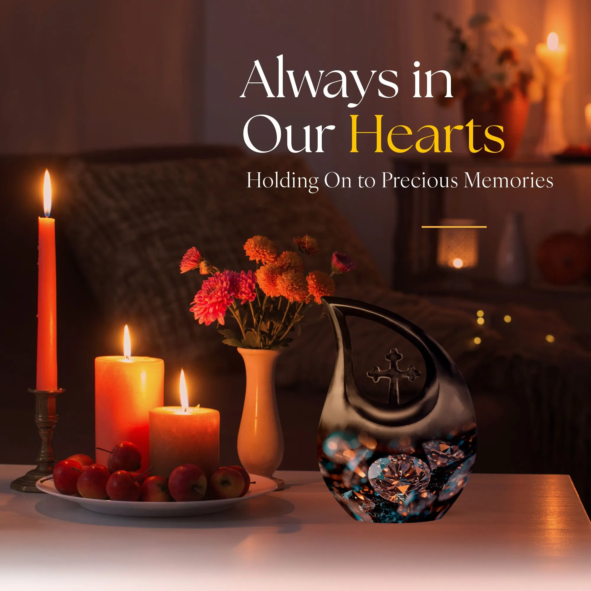 Unique Diamond Theme Cremation Urn For Adult Human Ashes
