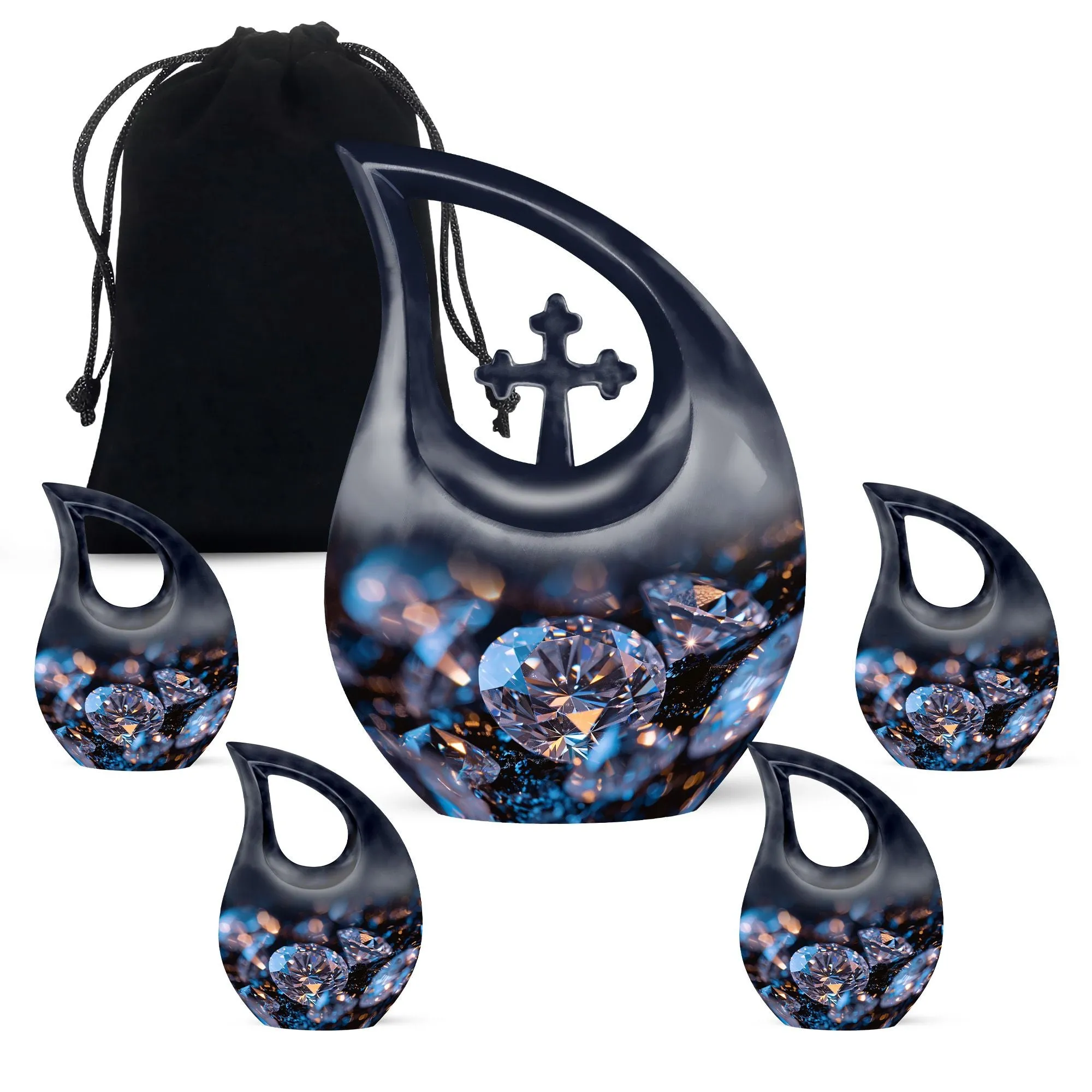 Unique Diamond Theme Cremation Urn For Adult Human Ashes