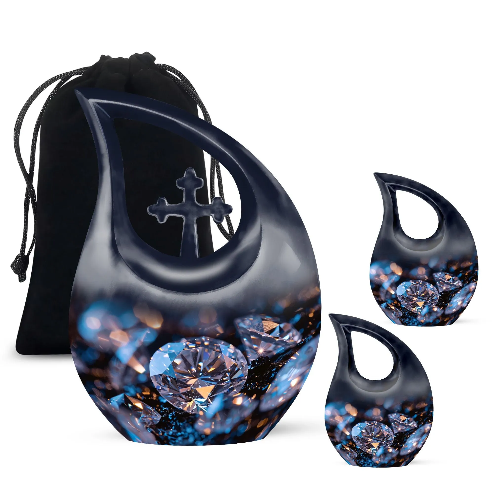 Unique Diamond Theme Cremation Urn For Adult Human Ashes