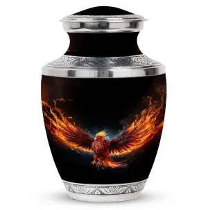 Unique Red Phoenix Memorial Keepsake: Phoenix Bird Cremation Urn