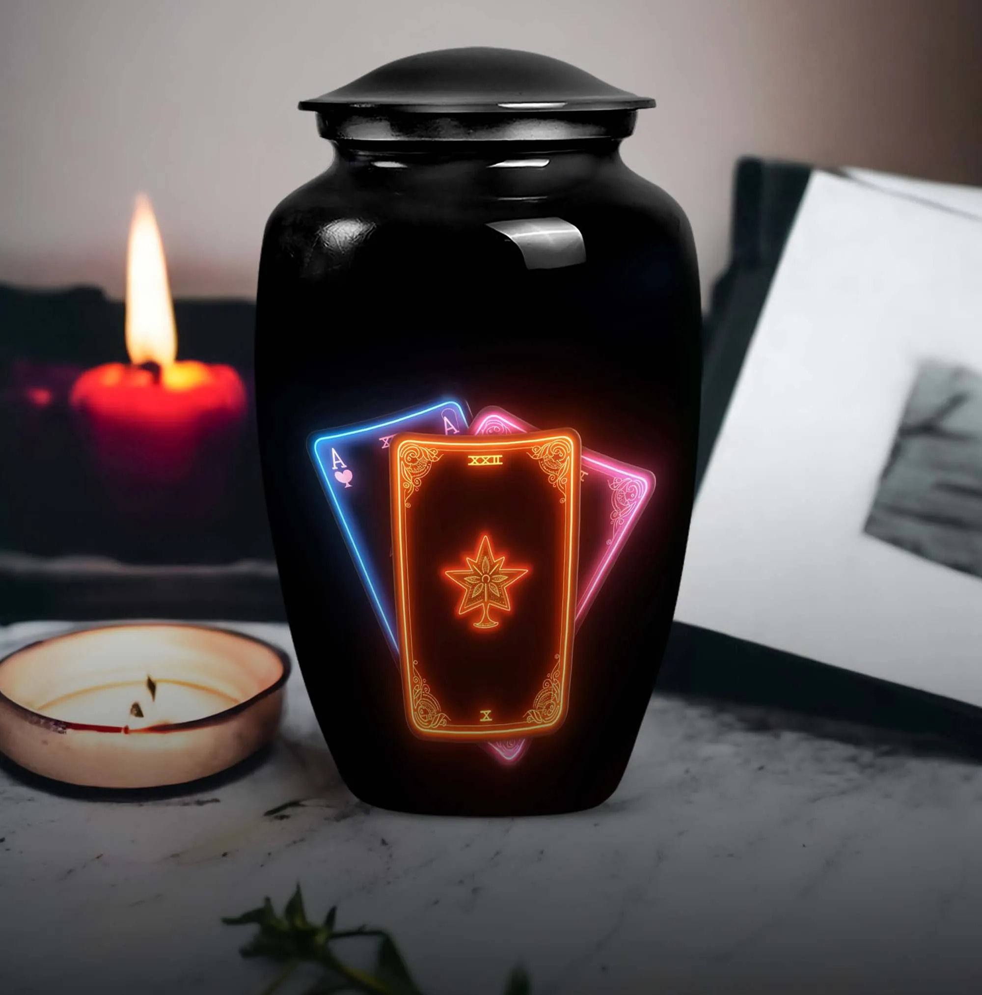 Unseen Harmony Cremation Tarot Urn for the Aesthetic Female Soul
