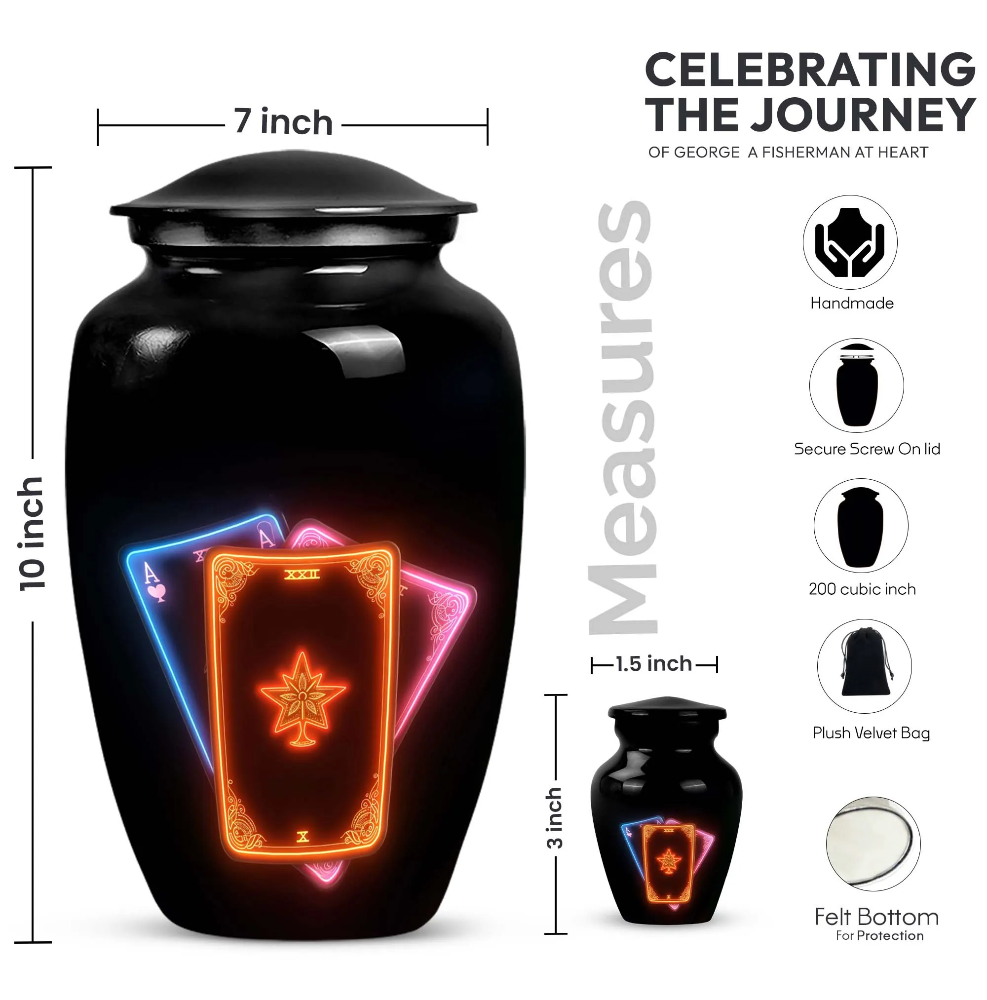 Unseen Harmony Cremation Tarot Urn for the Aesthetic Female Soul