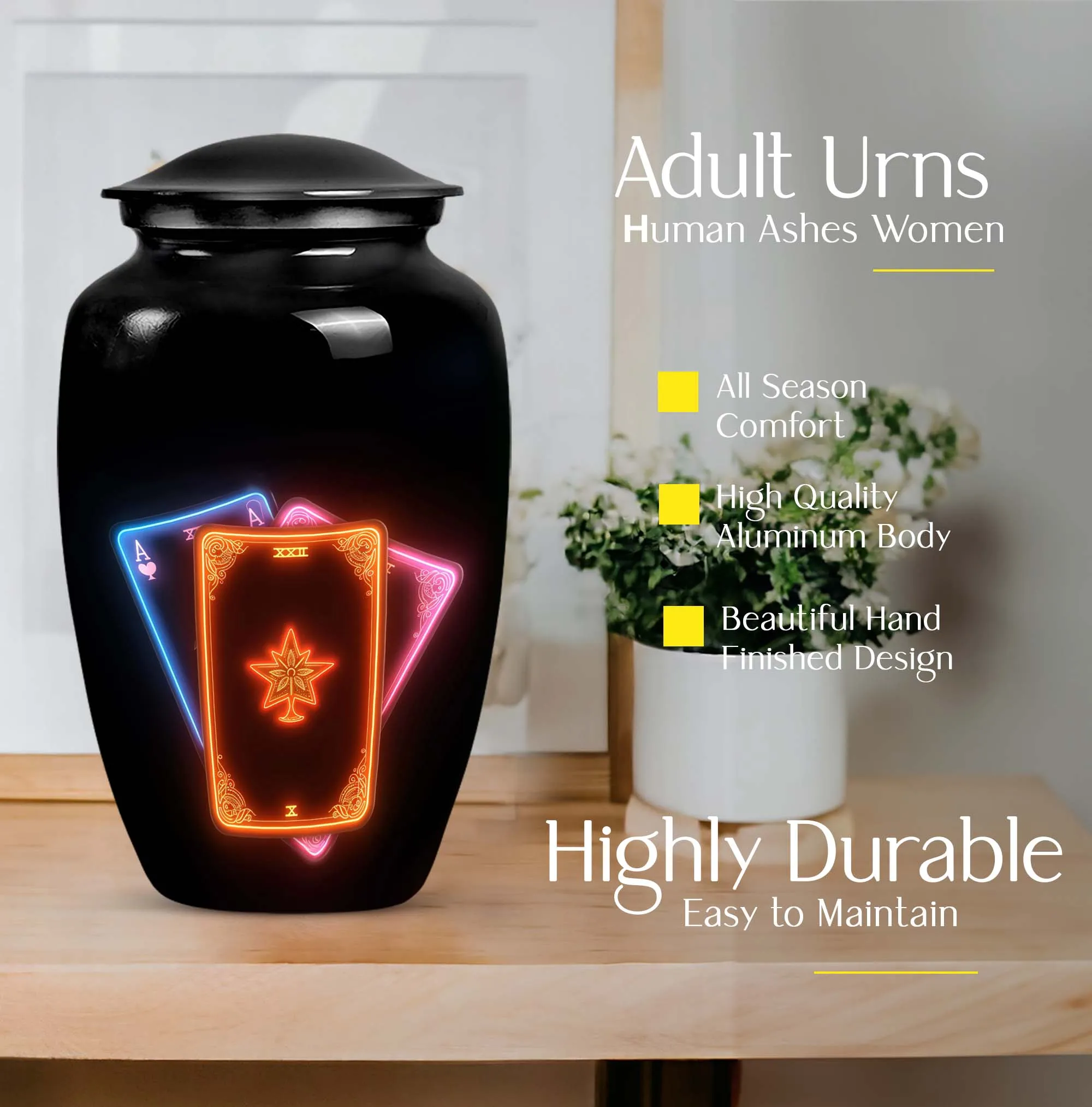 Unseen Harmony Cremation Tarot Urn for the Aesthetic Female Soul