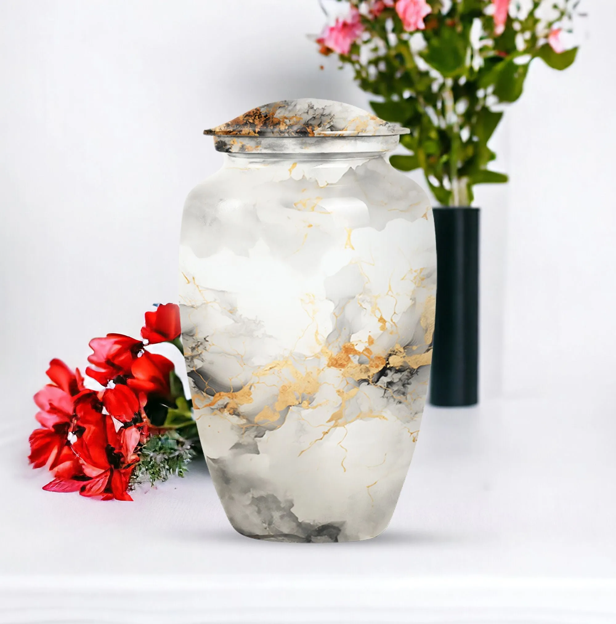 Vibrant Swirl Urn: Resplendent Tribute In Memory Resting Space