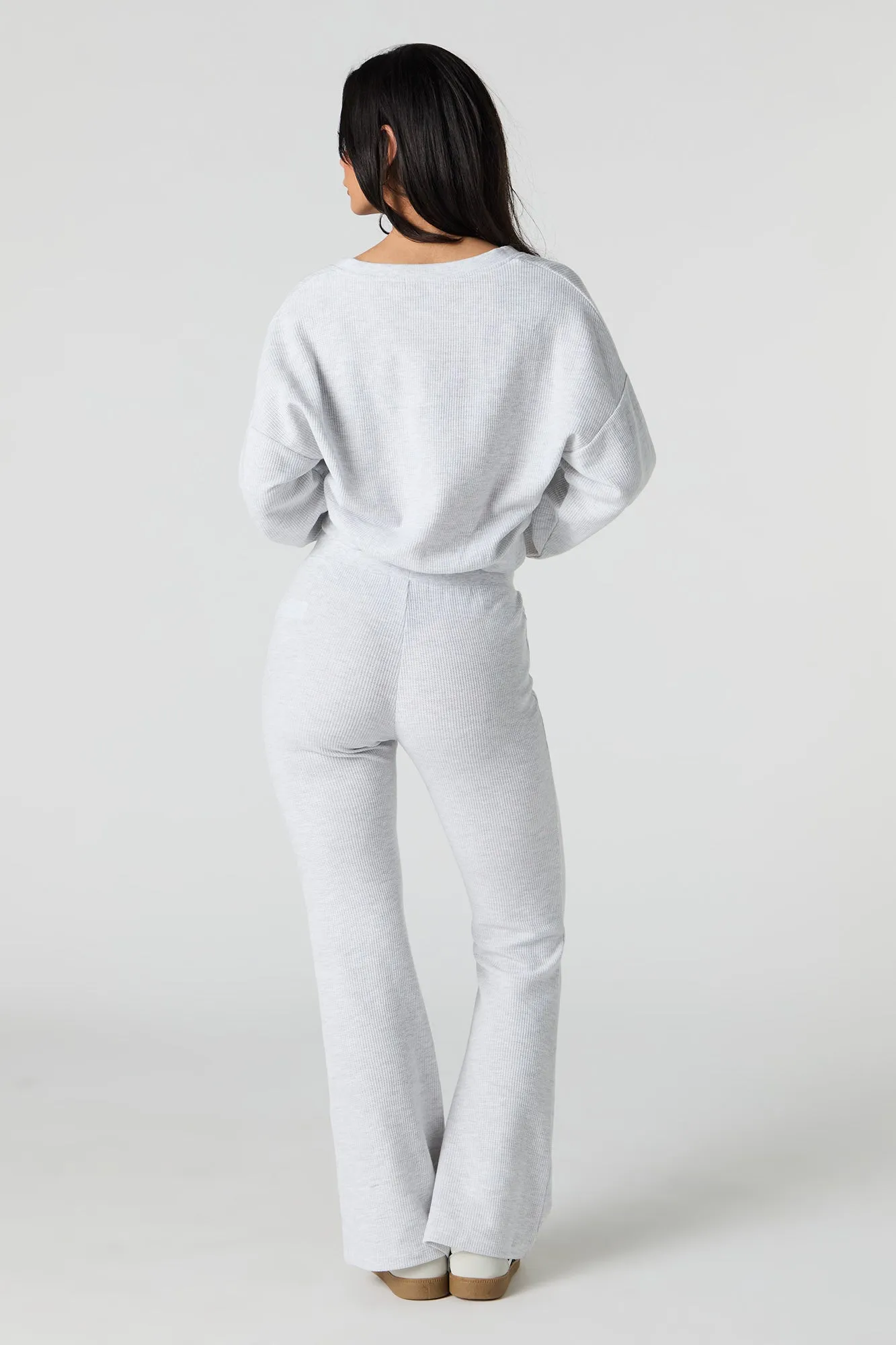 Waffle Knit Flare Sweatpant