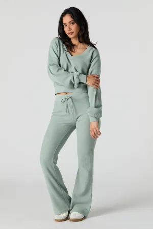 Waffle Knit Flare Sweatpant
