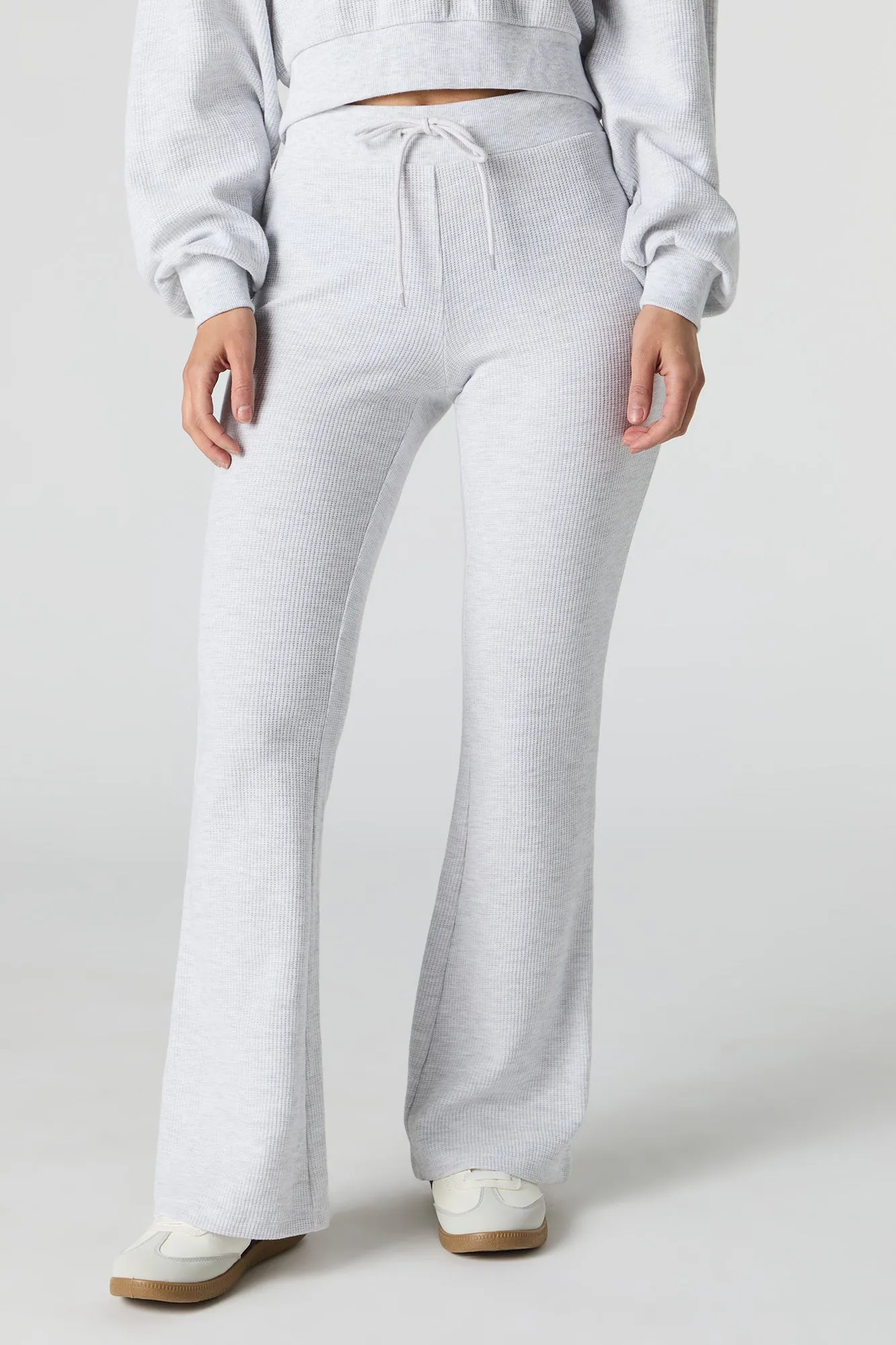Waffle Knit Flare Sweatpant