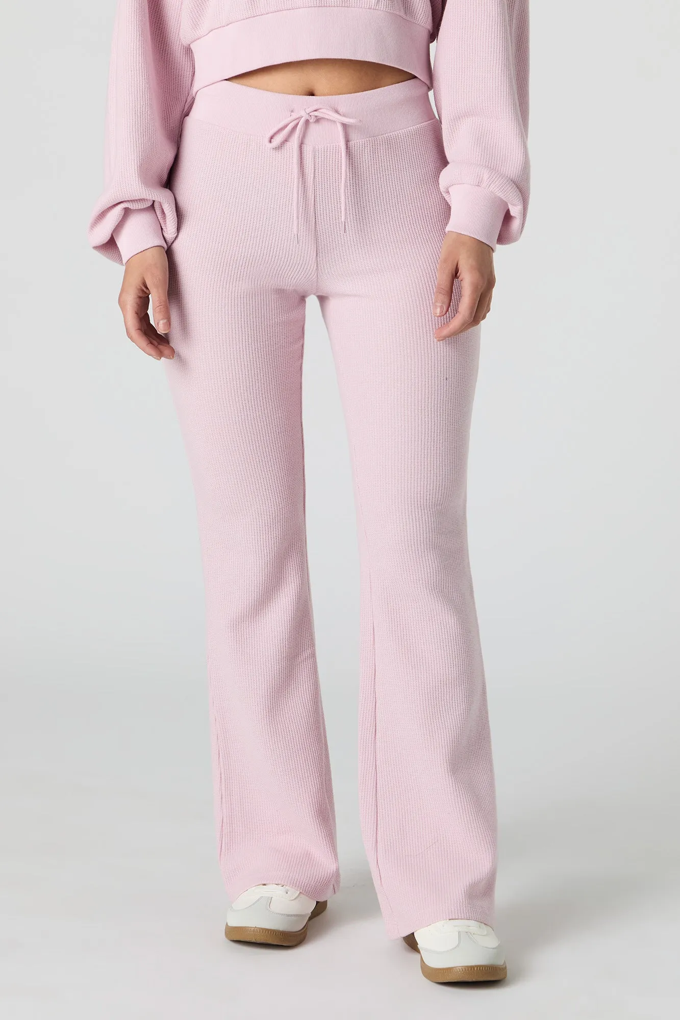 Waffle Knit Flare Sweatpant