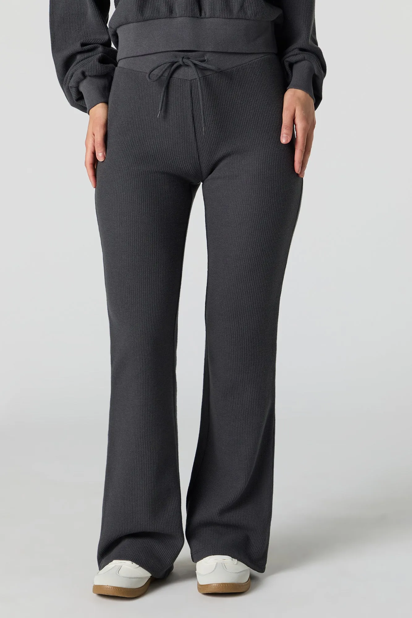 Waffle Knit Flare Sweatpant