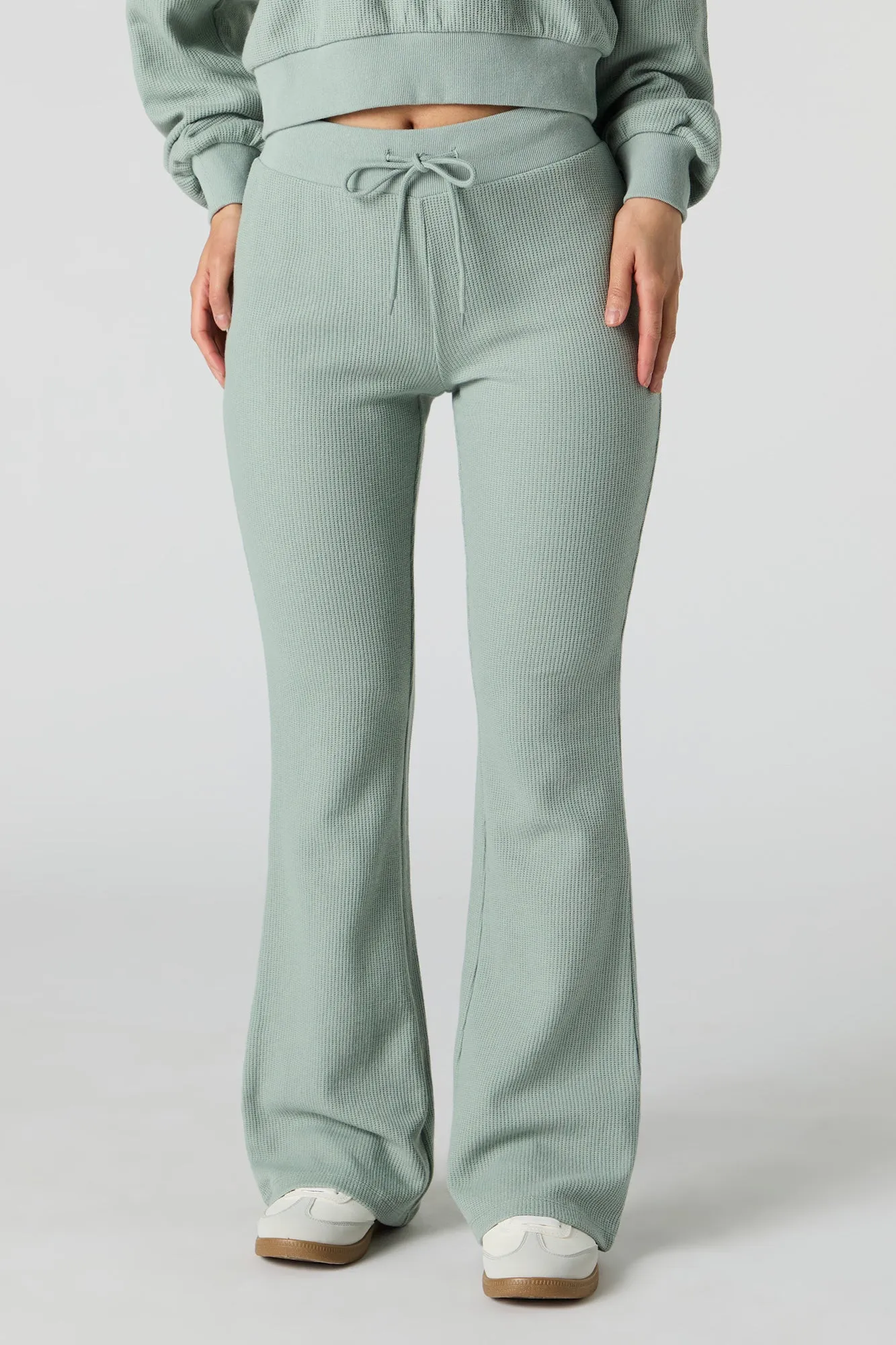 Waffle Knit Flare Sweatpant