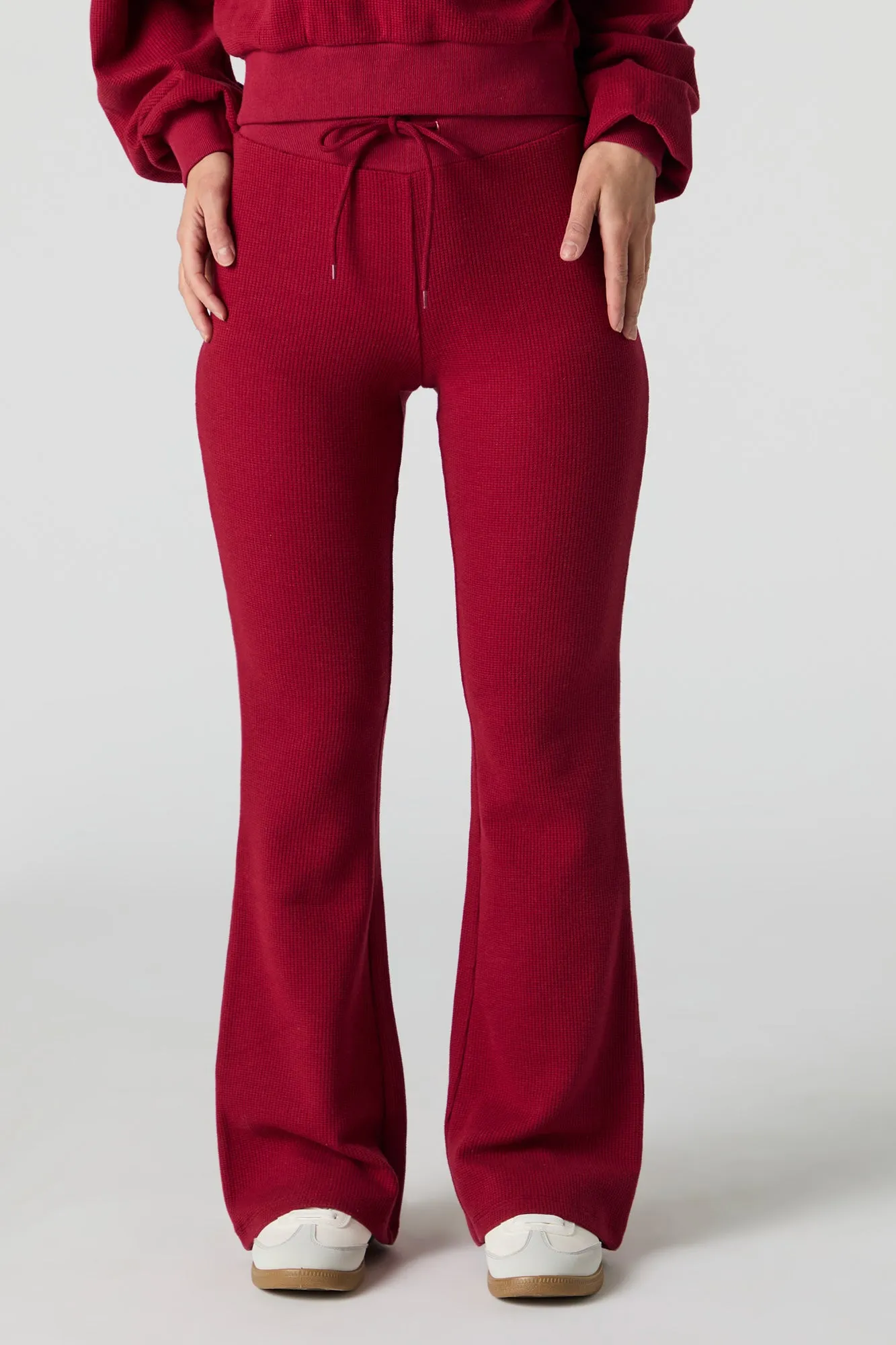 Waffle Knit Flare Sweatpant