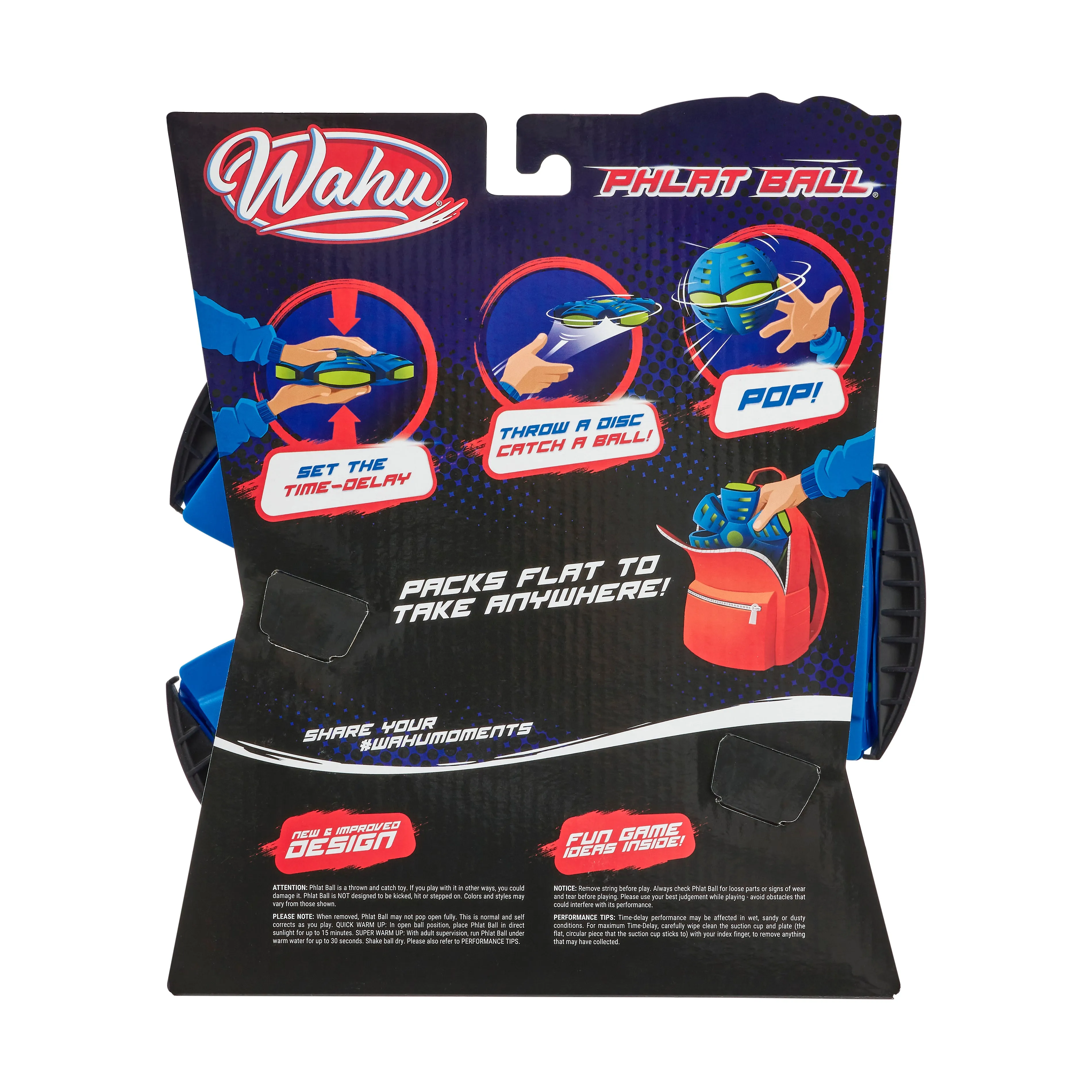 Wahu Phlat Ball Classic - Transforming Disc-to-Ball Toy, Blue