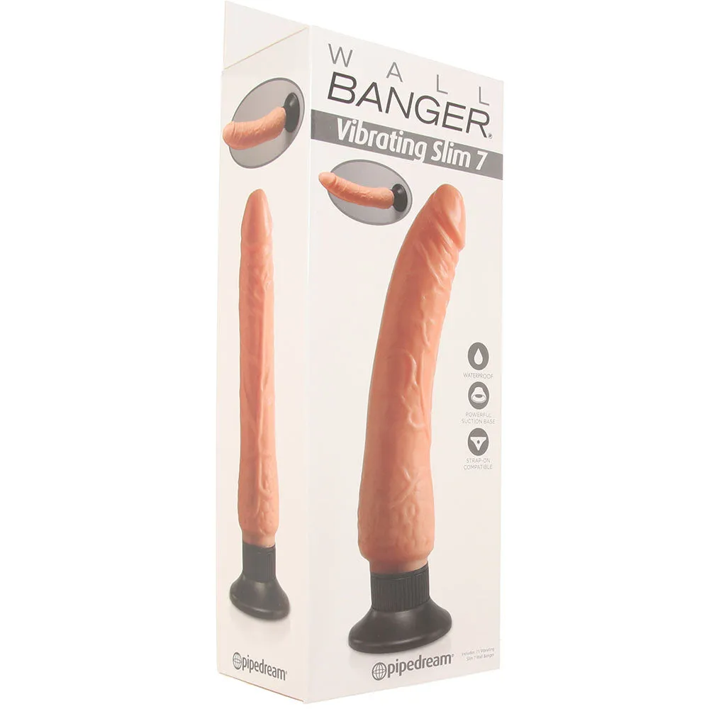 Waterproof Wall Bangers Vibrating Dildo in Flesh
