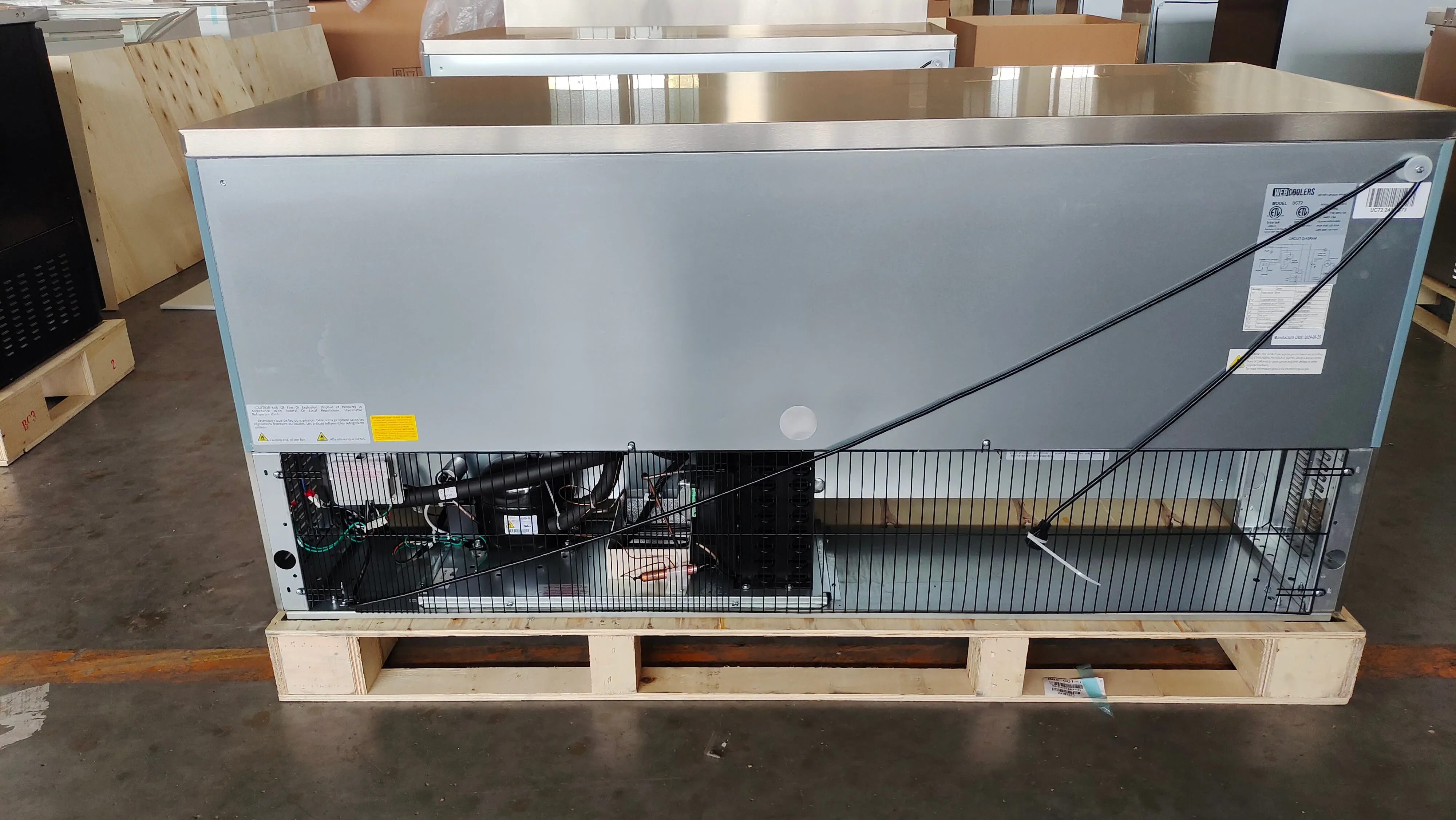 Webcoolers UC-72 72‘’ Undercounter Three Section Door Refrigerator
