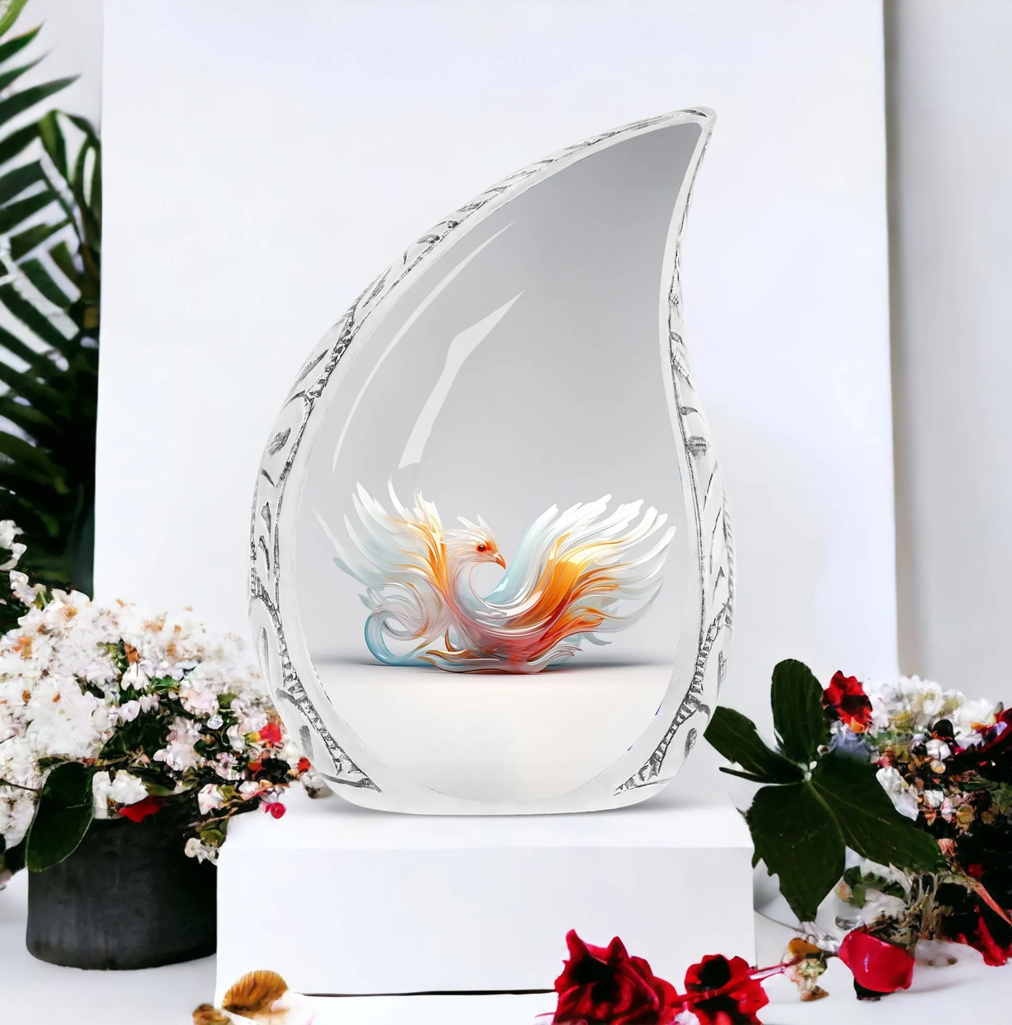 White Phoenix Cremation Urn | Memorial Urn for Remembrance