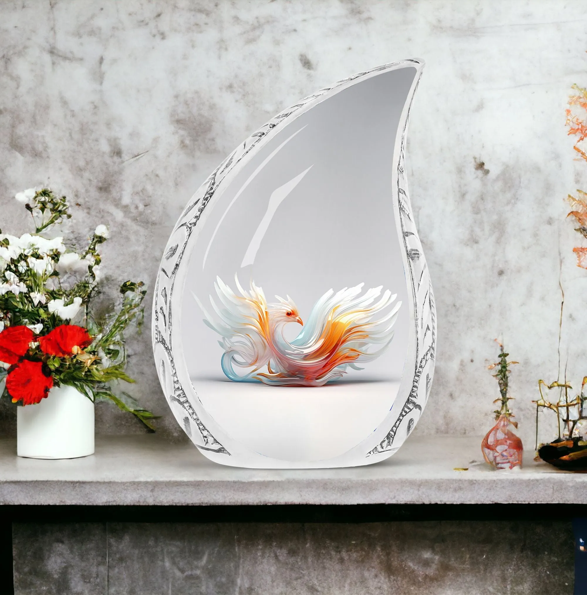 White Phoenix Cremation Urn | Memorial Urn for Remembrance