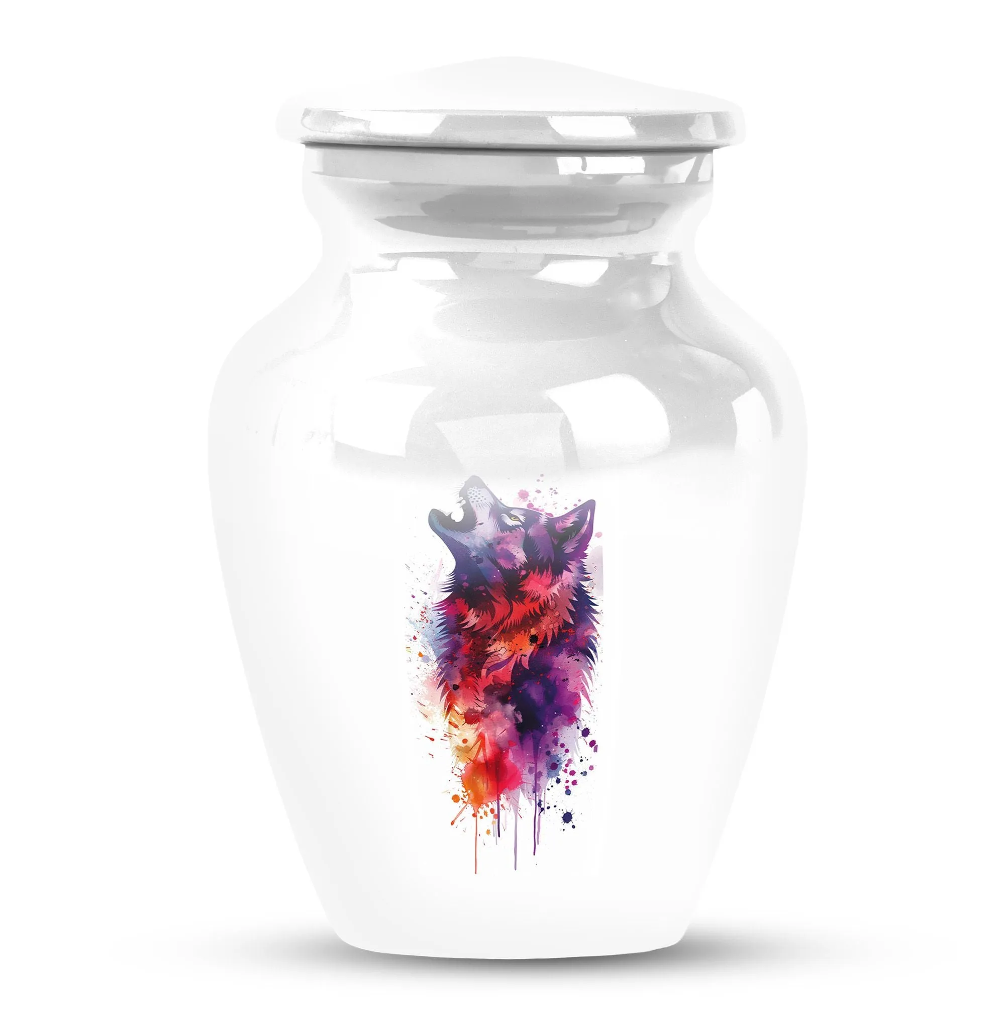 Wolf Howling Cremation Urn, Tribute for Departed